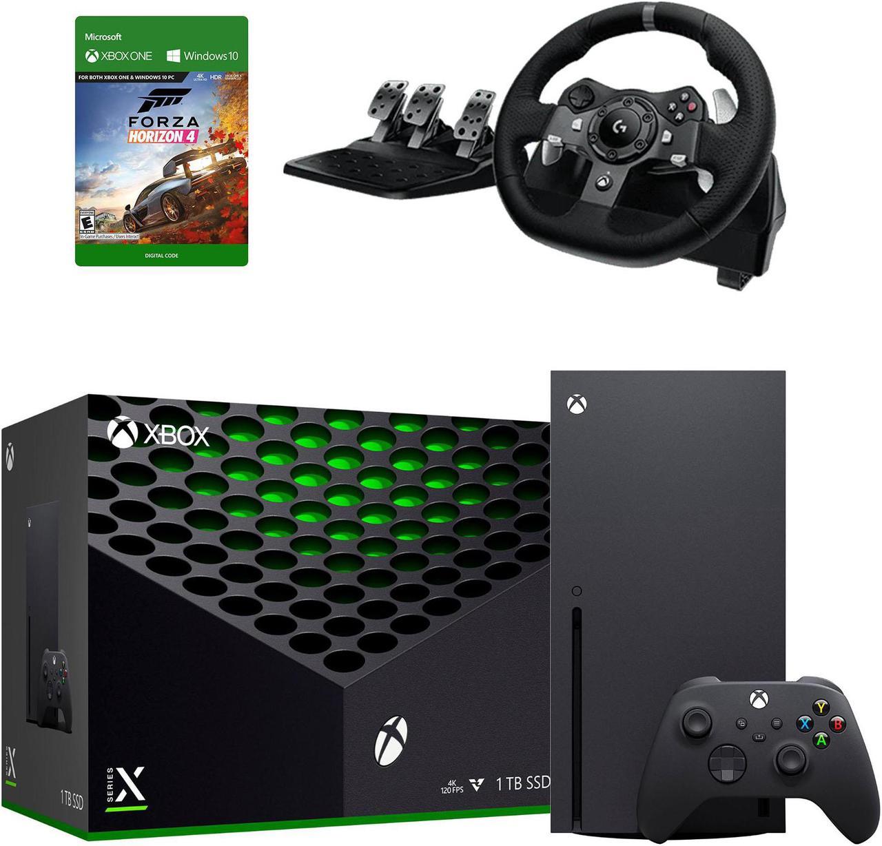 Xbox Series X 1TB Ulra Fast SSD Gaming Console with Logitech G920 Racing Wheel Set & Forza Horizon 4