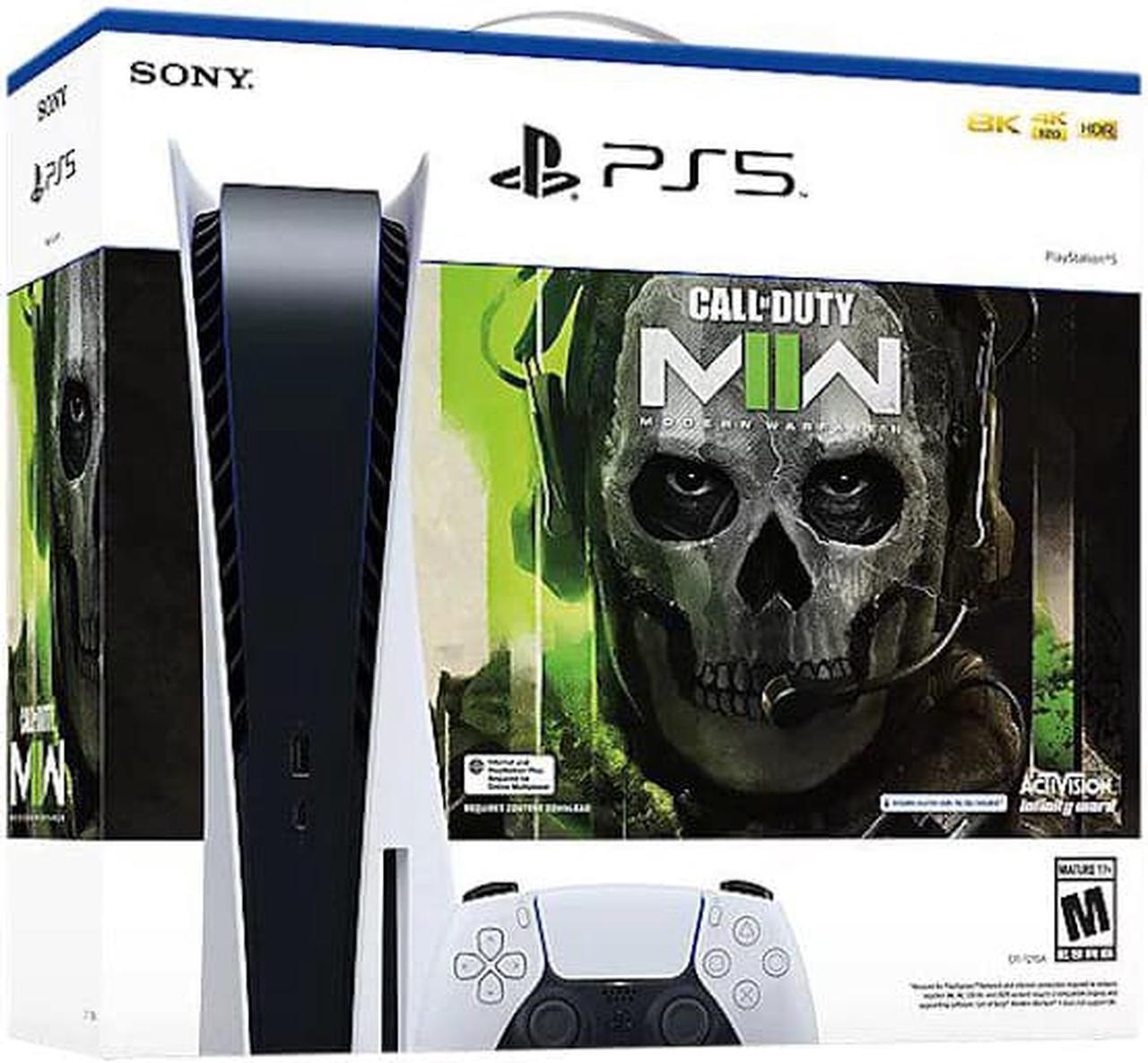 Alt view image 2 of 7 - PlayStation 5 Disc Edition Call of Duty Modern Warfare II Bundle with Two Controllers White and Midnight Black DualSense and Mytrix Hard Shell Protective Controller Case