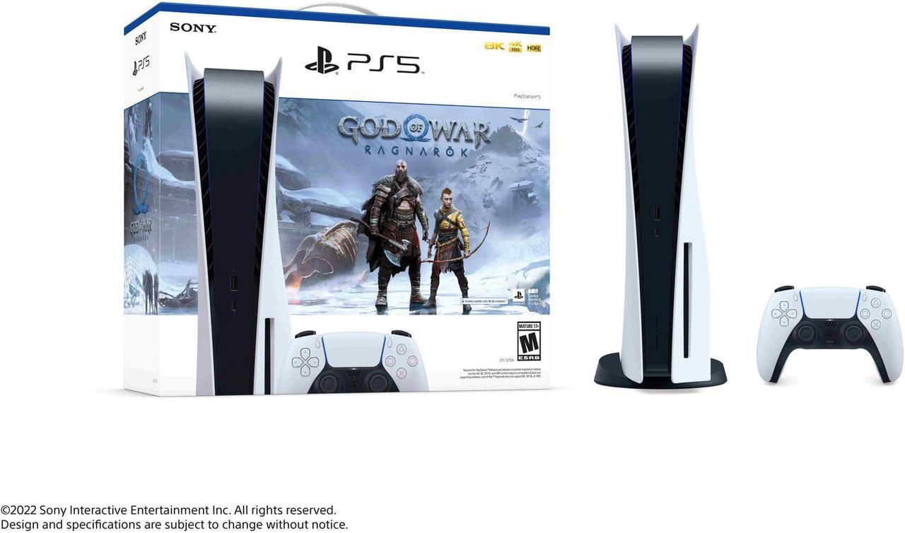Alt view image 2 of 7 - PlayStation 5 Disc Edition God of War Ragnarok Bundle with Spider Man Miles Morales and Mytrix Controller Case