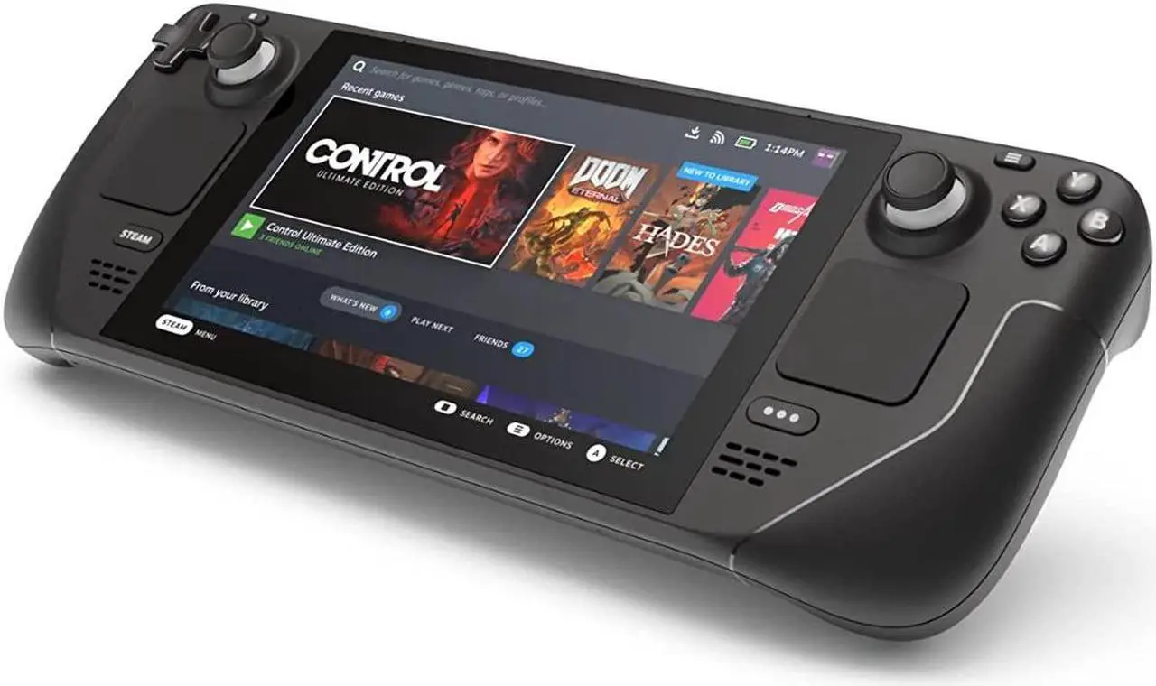 Alt view image 3 of 7 - Valve Steam Deck 256GB Handheld Console, 7-inch Touchscreen Display, 1280x800 Resolution, Ergonomic Design, Mytrix Hub, 128GB MicroSD Card, HDMI Cable, Lens Cloth, Screen Protector, 6 in 1 Bundle