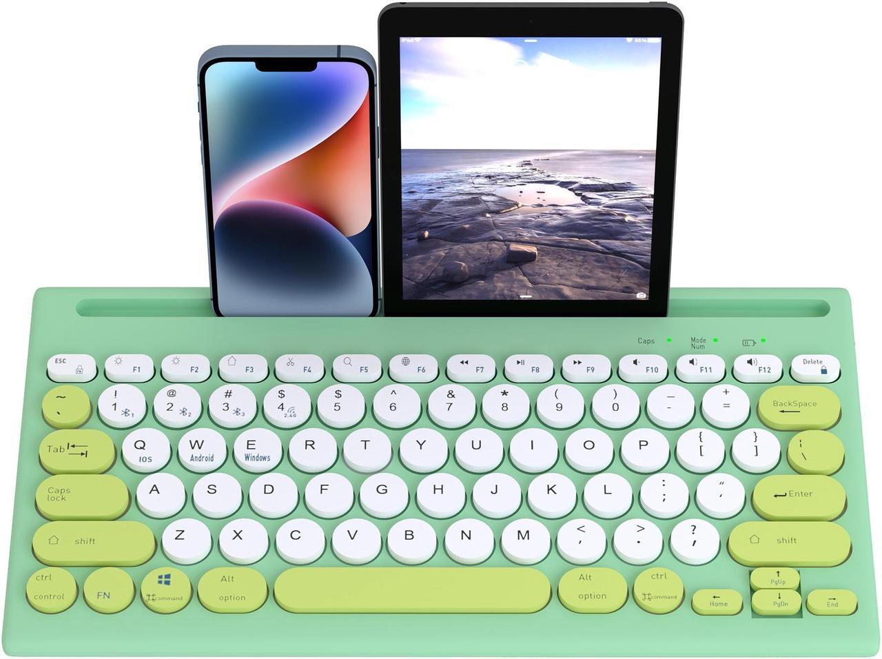Alt view image 2 of 3 - Mytrix Multi-Device Bluetooth Wireless Keyboard - Green, with Easy-Switch for Up to 4 Devices, Laptop, Windows, Mac, Chrome OS, Android, iPadOS