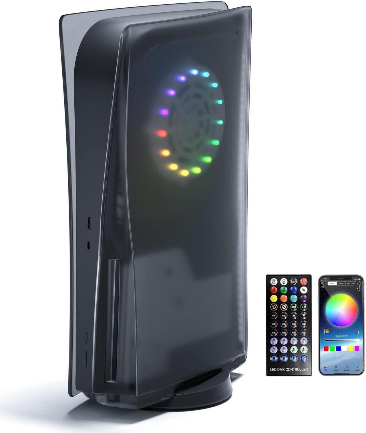 Main image of Mytrix PS5 Faceplate 2 in 1 Translucent Black Plates for PS5 Disc Edition + RGB LED Music Sync Light Strips Kit: Replacement Console Face Plate, Sound Sync Mode Lighting with 8 Colors 400+ DIY Effects