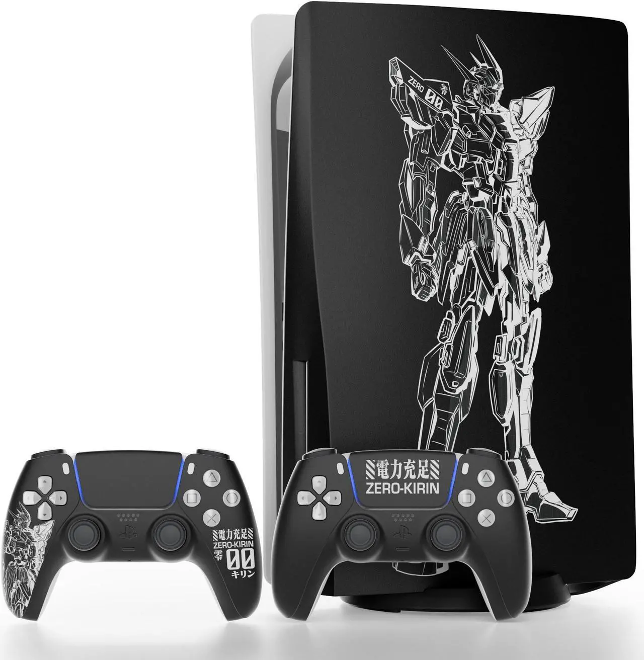 Main image of Mytrix Whole Body Protective Skin for PS5 Disc Console, Durable Vinyl Decal Easy Apply Style Wrap Stickers for PS5 - Zero-Kirin Black