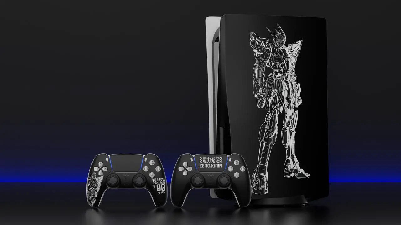 Alt view image 3 of 4 - Mytrix Whole Body Protective Skin for PS5 Disc Console, Durable Vinyl Decal Easy Apply Style Wrap Stickers for PS5 - Zero-Kirin Black