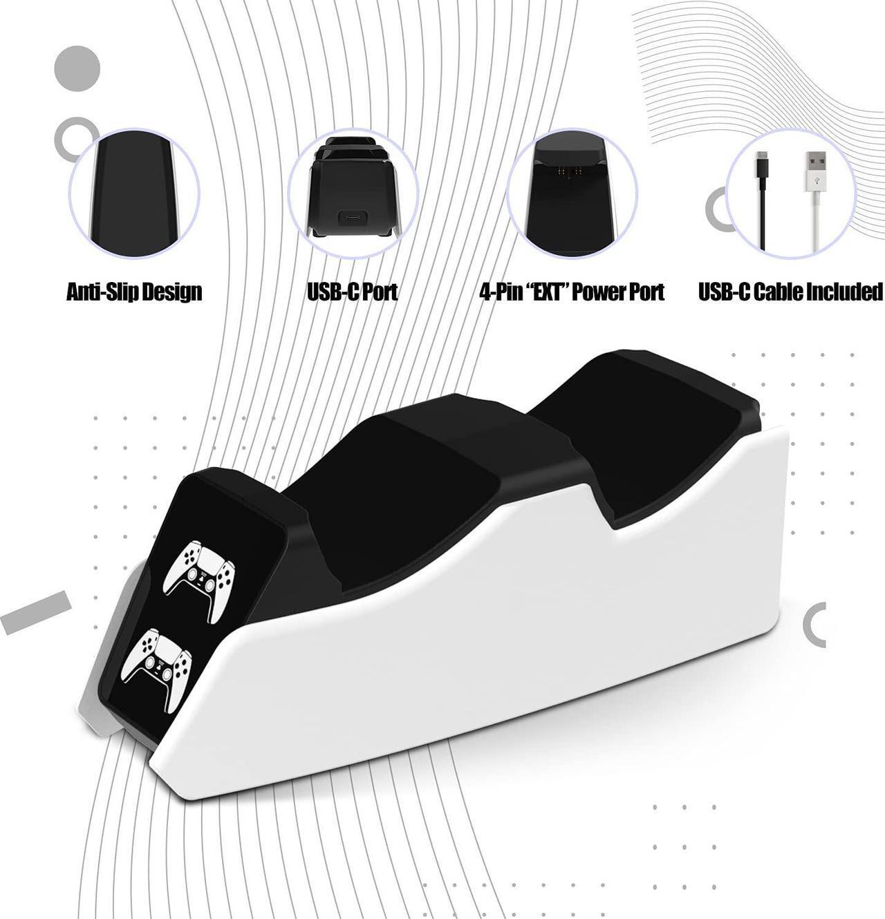 Alt view image 2 of 5 - Mytrix PS5 Controller Charger for DualSense - Dual Controller Fast Charging Dock, With Over-voltage & Over-Current protection, LED Indicators, Charge two controllers within 3 hours