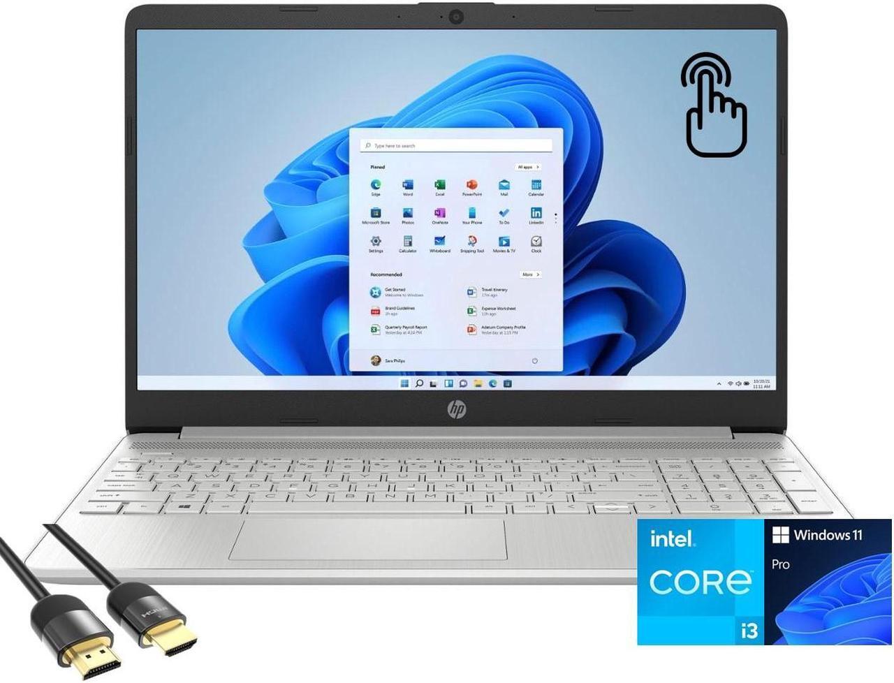 Main image of HP Laptop for Business & Student, 15.6" HD TouchScreen Display, 12th Gen Intel Core i3-1215U, 8GB RAM, 512GB PCIe SSD, Keypad, USB-C, SD Card Reader, Webcam, Fast Charge, Mytrix HDMI Cable, Win 11 Pro