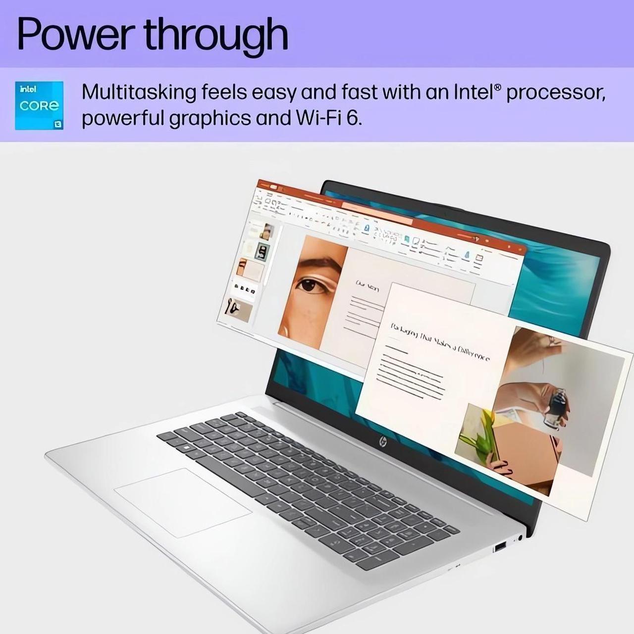 Alt view image 7 of 7 - HP Laptop for Business & Student, 17.3" FHD IPS Anti-Glare Display, Intel Core i3-N305, 16GB RAM, 1TB PCIe SSD, FP Reader, Keypad, WiFi 6, Fast Charge, Webcam, USB-C, Mytrix HDMI Cable, Win 11 Pro