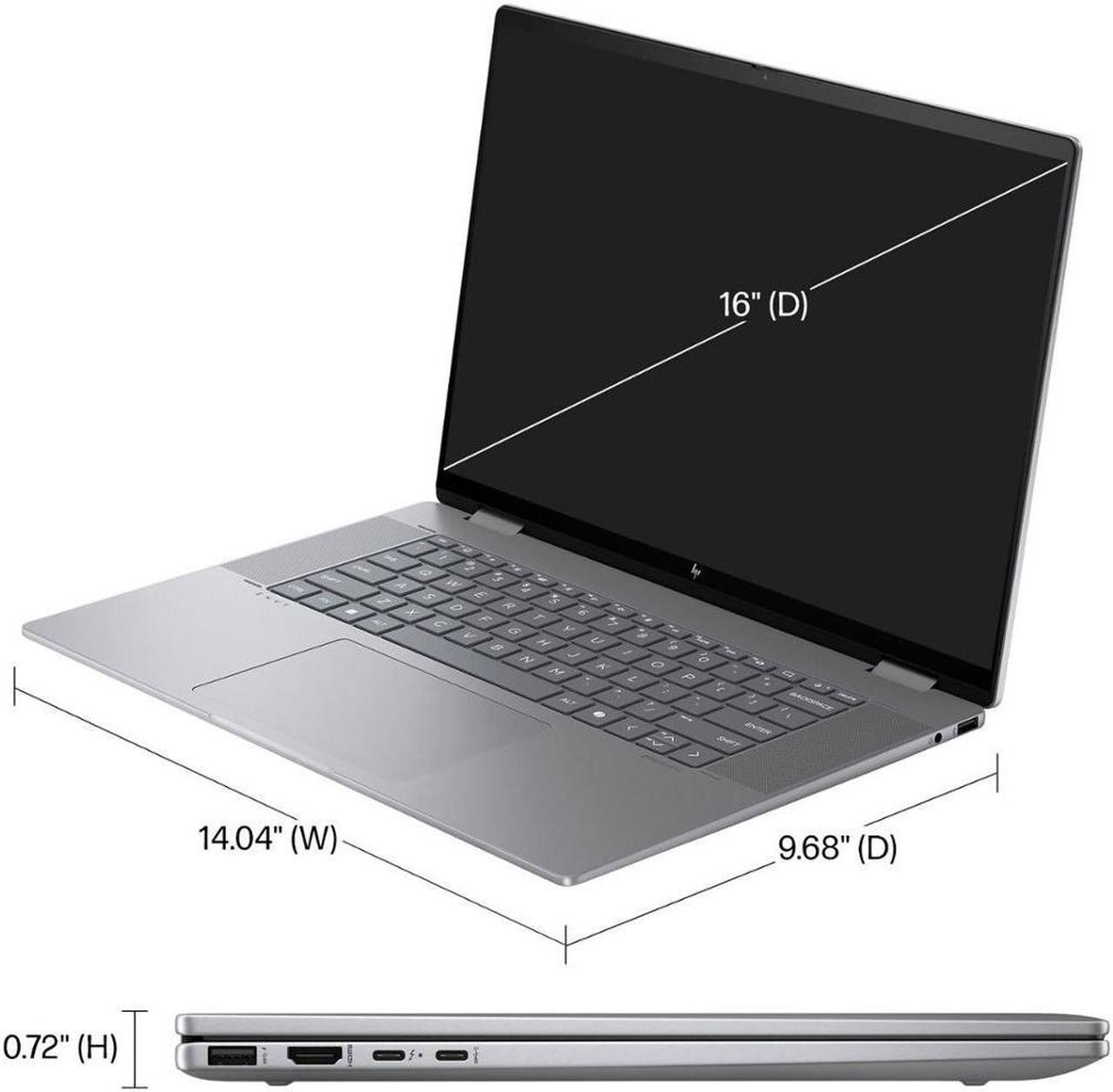 Alt view image 7 of 7 - HP Envy 2-in-1 Laptop, 16" WUXGA IPS TouchScreen Display, AMD 8-Cores Ryzen 7 8840HS(Up to 5.1 GHz), 16GB DDR5, 1TB PCIe SSD, Backlit KB, Webcam, Wi-Fi 6E, USB-C, HDMI, Mytrix HDMI Cable, Win 11 Pro