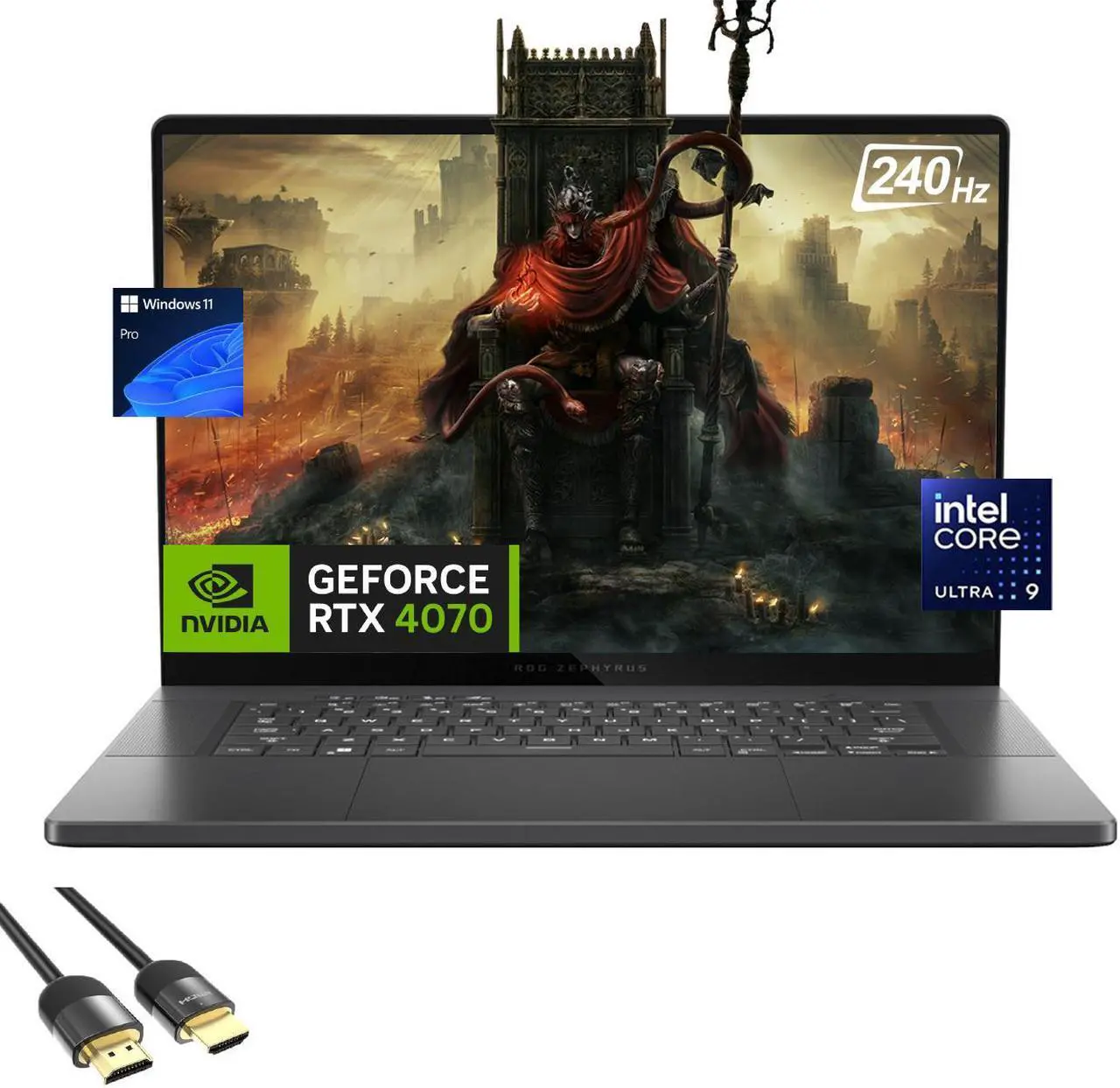 Main image of ASUS ROG Zephyrus G16 Gaming Laptop, 16" OLED 240Hz Display, Core Ultra 9 185H (Up to 5.1GHz), GeForce RTX 4070, 16GB DDR5, 2TB PCle 4.0, WiFi 6E, Backlit KB, TB 4, HDMI, Mytrix HDMI, Win 11 Pro