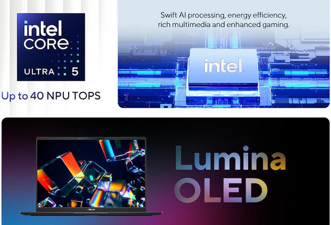 Alt view image 4 of 7 - ASUS Vivobook S 14 OLED Laptop, WUXGA 600nits Display, Ultra 5 Series 2 226v AI Boost NPU (beats Ultra 7 155U), 16GB RAM, 2TB SSD, Copilot+, Thunderbolt 4, RGB Backlit, Wireless Headset, Win 11