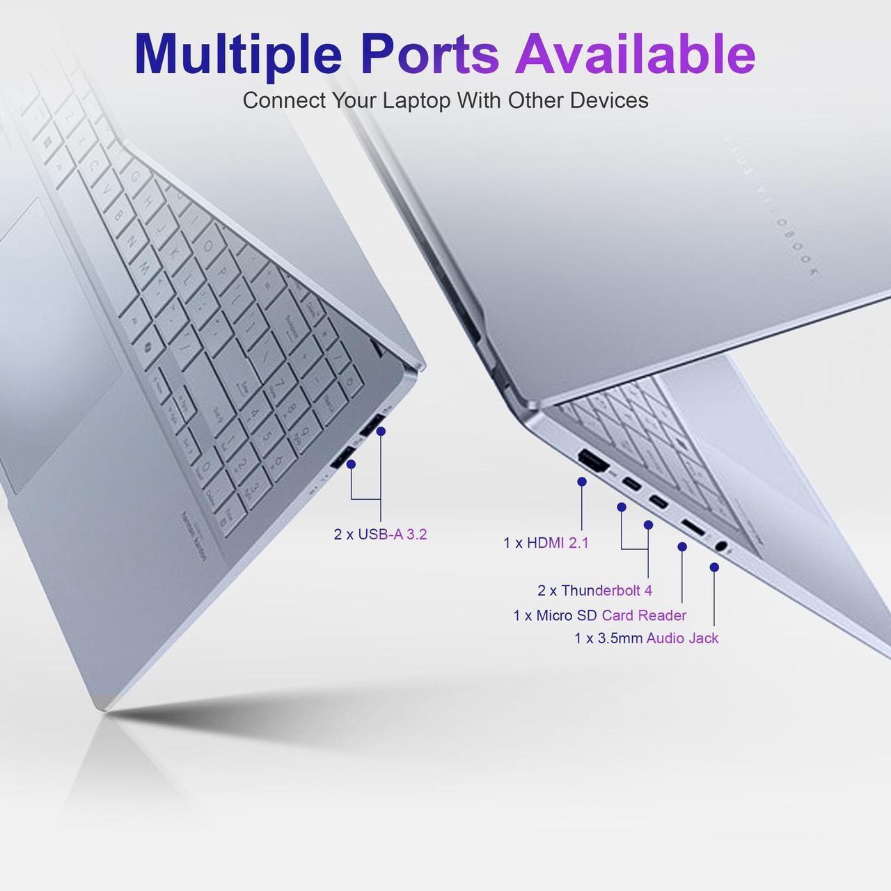 Alt view image 6 of 7 - ASUS Vivobook S 15 Laptop, 15.6" 3K 120Hz OLED Display, 16-Cores Ultra 7 155H, Intel Arc Graphics, 16GB RAM, 2TB SSD, RGB Backlit KB, WiFi 6E, Thunderbolt 4, with Lifetime Office, Win 11 Pro