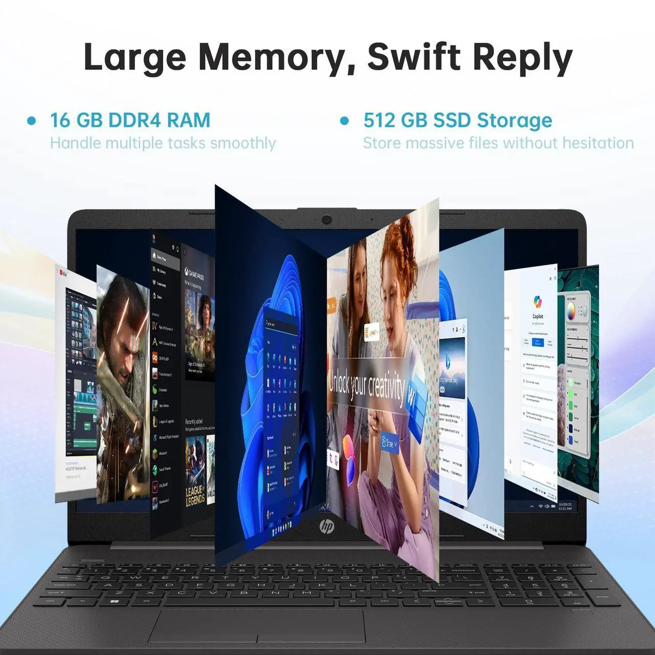 Alt view image 4 of 7 - HP 15.6" FHD Laptop 32GB RAM 1TB SSD, Intel Core i5-1335U(10 Cores 12 Threads) , Windows 11 Pro Laptop Computer for Business, College Student, HDMI, WIFI 6, include Lifetime Office