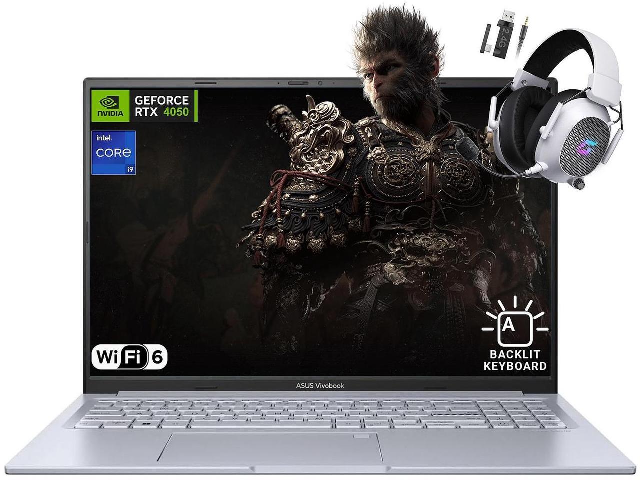 Main image of ASUS VivoBook Pro 16 Laptop, 16" WUXGA Display, Intel Core i9-13900H, NVIDIA RTX 4050, 48GB RAM, 1TB SSD, WiFi 6E, Backlit Keyboard, 2.4GHz Wireless Headset, Windows 11