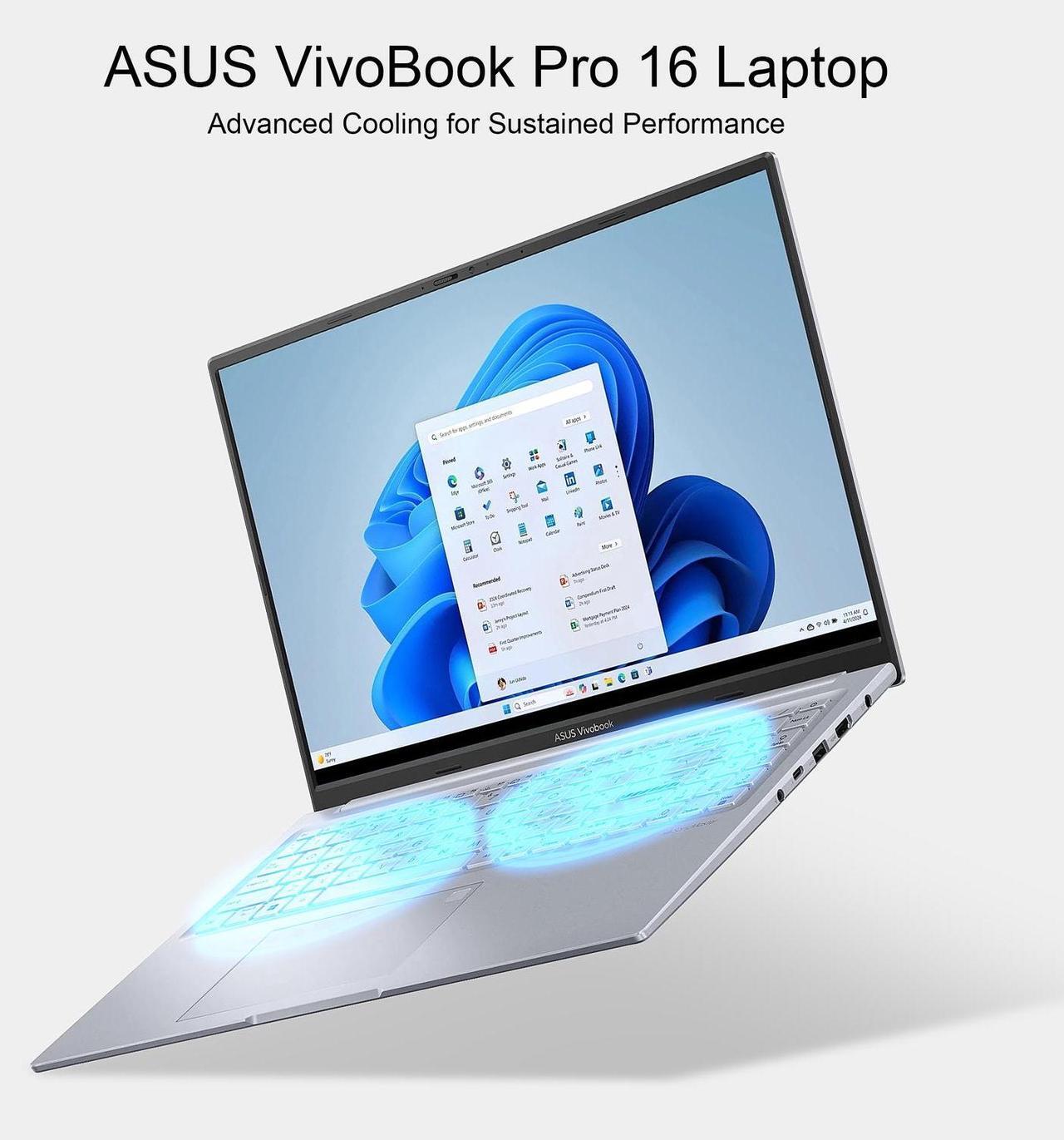 Alt view image 3 of 7 - ASUS VivoBook Pro 16 Laptop, 16" WUXGA Display, Intel Core i9-13900H, NVIDIA RTX 4050, 48GB RAM, 1TB SSD, WiFi 6E, Backlit Keyboard, 2.4GHz Wireless Headset, Windows 11