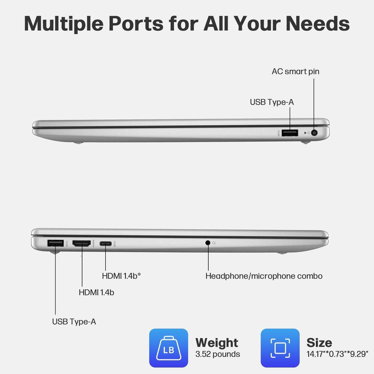 Alt view image 7 of 7 - HP 2025 New 15.6" HD Touchscreen Laptop, Intel i3-1315U, 32GB RAM, 1TB SSD + 256GB Portable SSD, AI Copilot, Office Lifetime, Bundle with Docking Station & HDMI, For Business & Student, Windows 11