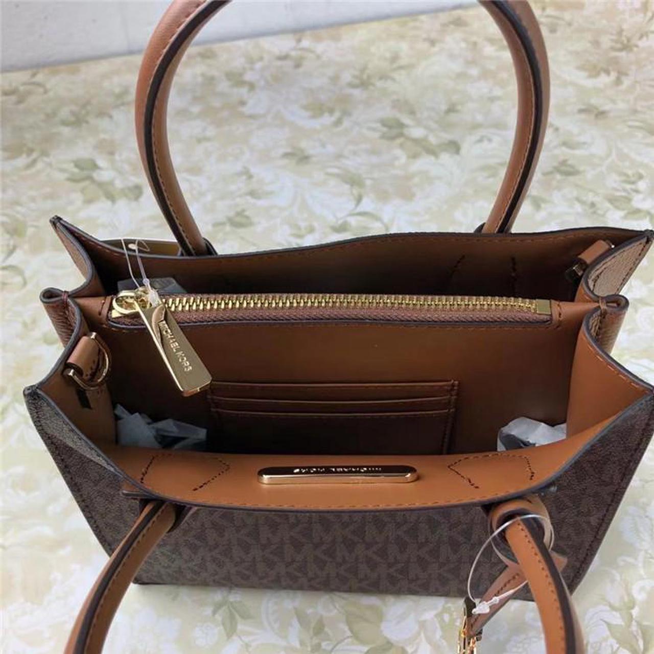 Alt view image 5 of 7 - MICHAEL KORS Mercer 35S1GM9M2B Medium Logo and Leather Accordion Crossbody Bag In Brown