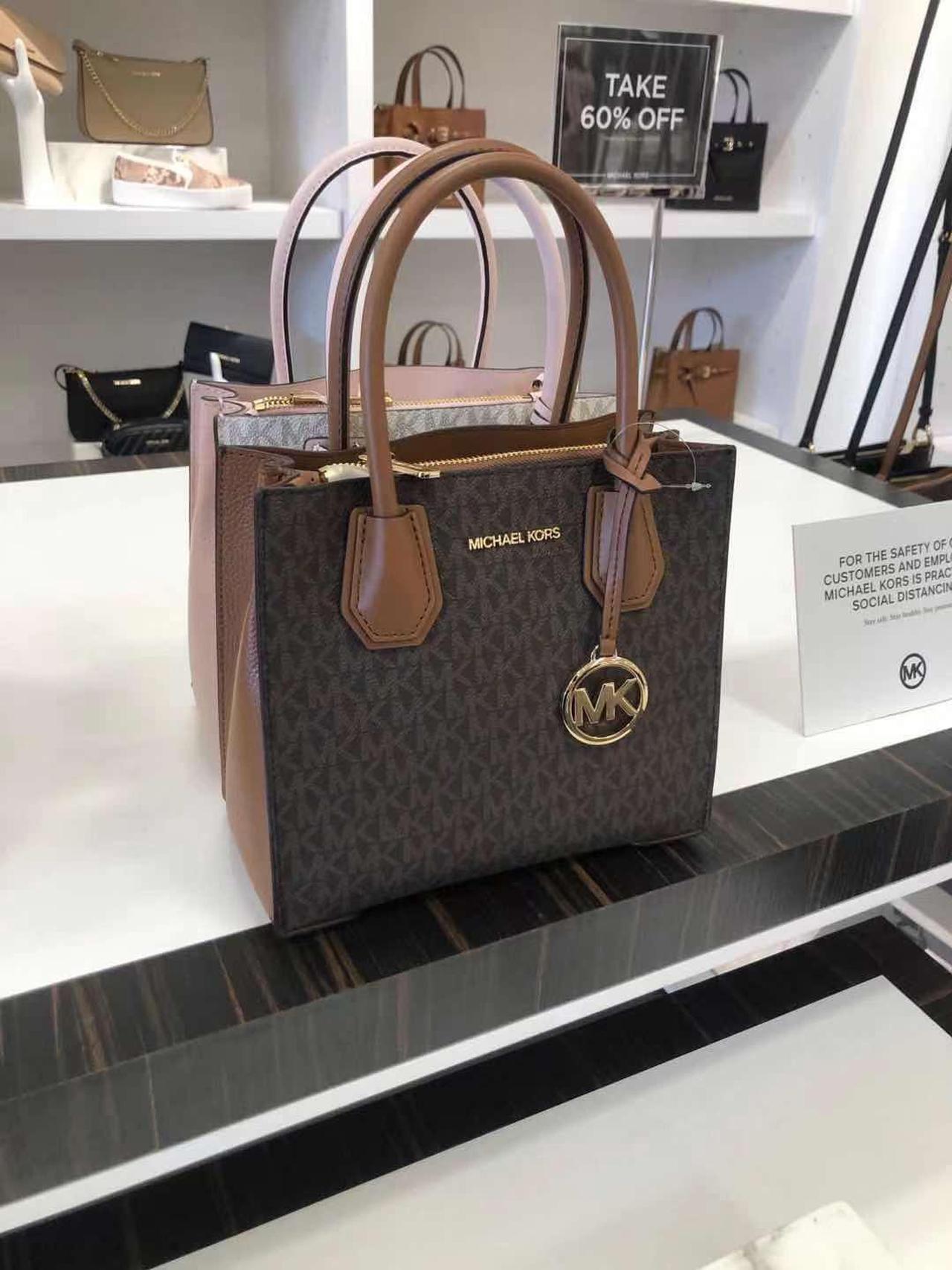 Alt view image 4 of 7 - MICHAEL KORS Mercer 35S1GM9M2B Medium Logo and Leather Accordion Crossbody Bag In Brown