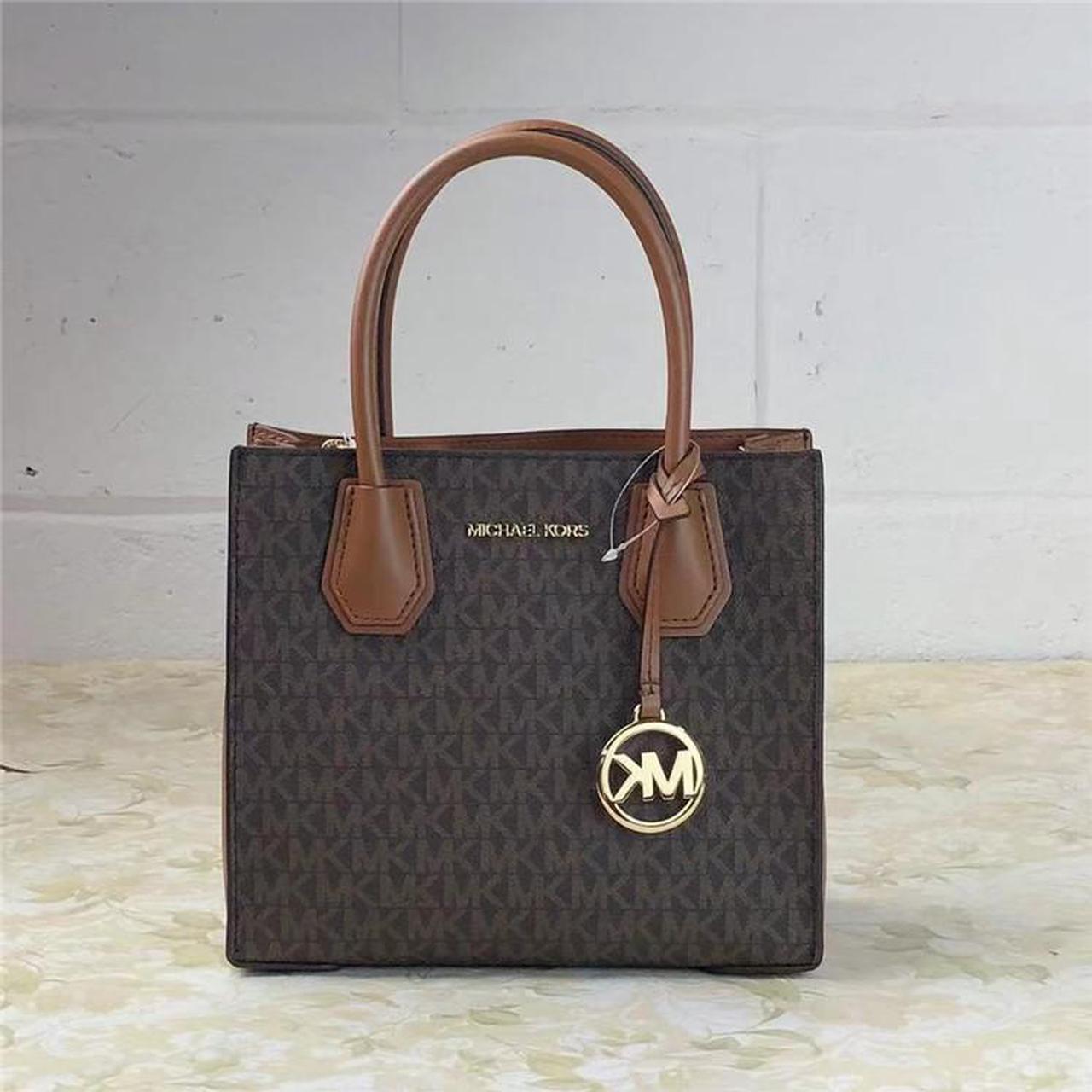Alt view image 7 of 7 - MICHAEL KORS Mercer 35S1GM9M2B Medium Logo and Leather Accordion Crossbody Bag In Brown
