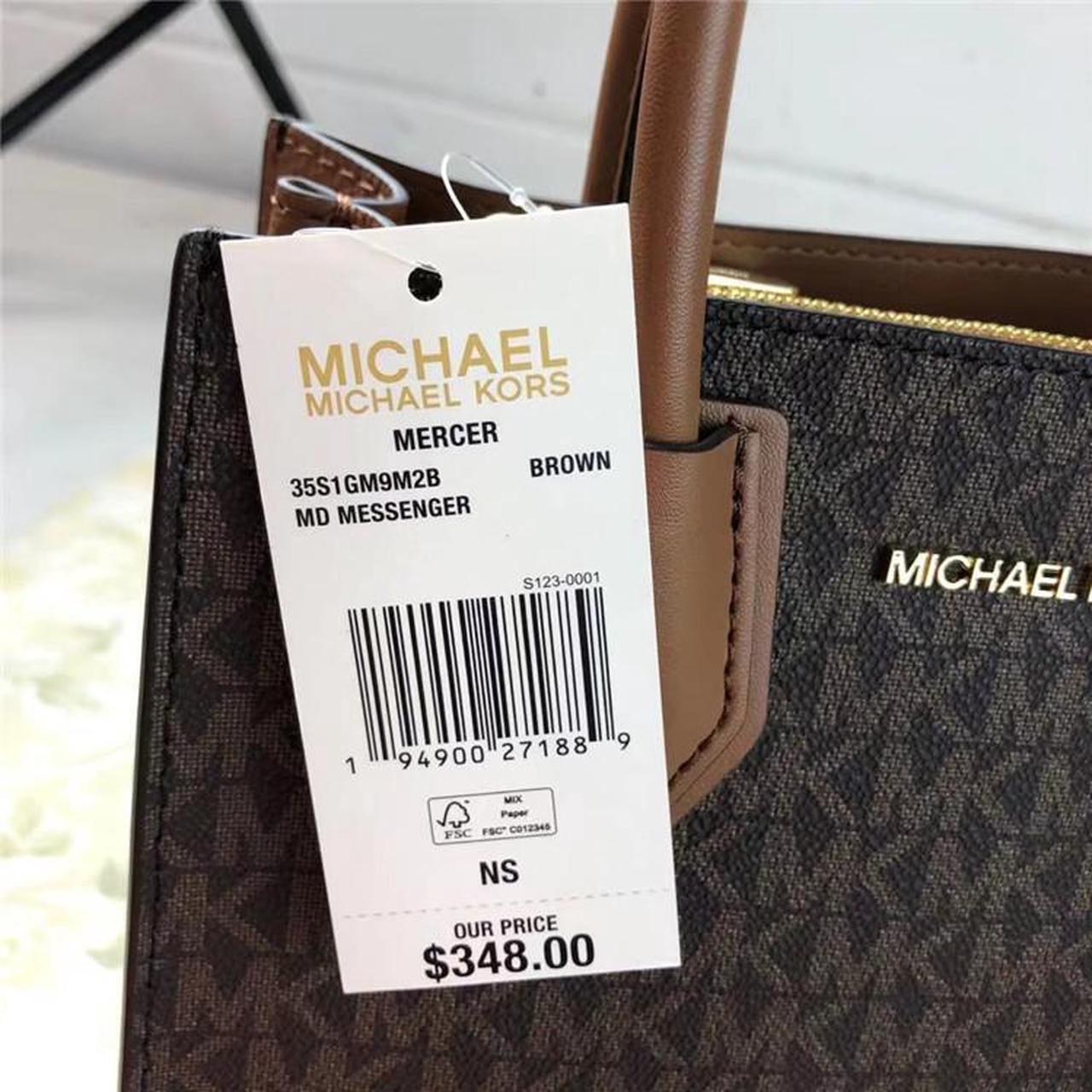 Alt view image 6 of 7 - MICHAEL KORS Mercer 35S1GM9M2B Medium Logo and Leather Accordion Crossbody Bag In Brown