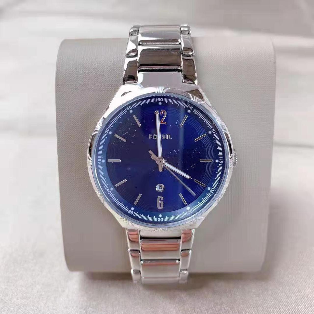 Fossil BQ3741 Ladies Blue Dial Silver Stainless Steel Watch