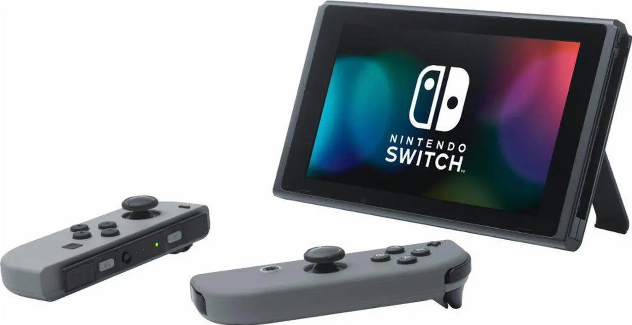 Alt view image 2 of 7 - Nintendo Switch 3 items Bundle: Nintendo Switch 32GB Console Gray Joy-con, 64GB Micro SD Memory Card and Mario Kart 8 Deluxe