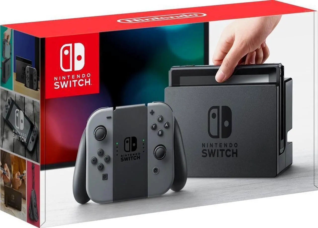 Alt view image 4 of 7 - Nintendo Switch 3 items Bundle: Nintendo Switch 32GB Console Gray Joy-con, 64GB Micro SD Memory Card and Mario Kart 8 Deluxe
