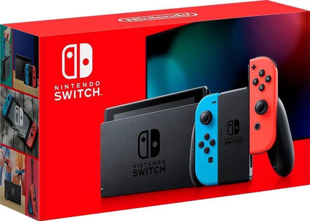 Alt view image 2 of 6 - 2019 New Nintendo Switch Red/Blue Joy-Con Improved Battery Life Console Bundle with The Legend of Zelda: Breath of the Wild Game Disc - 2019 Best Game!