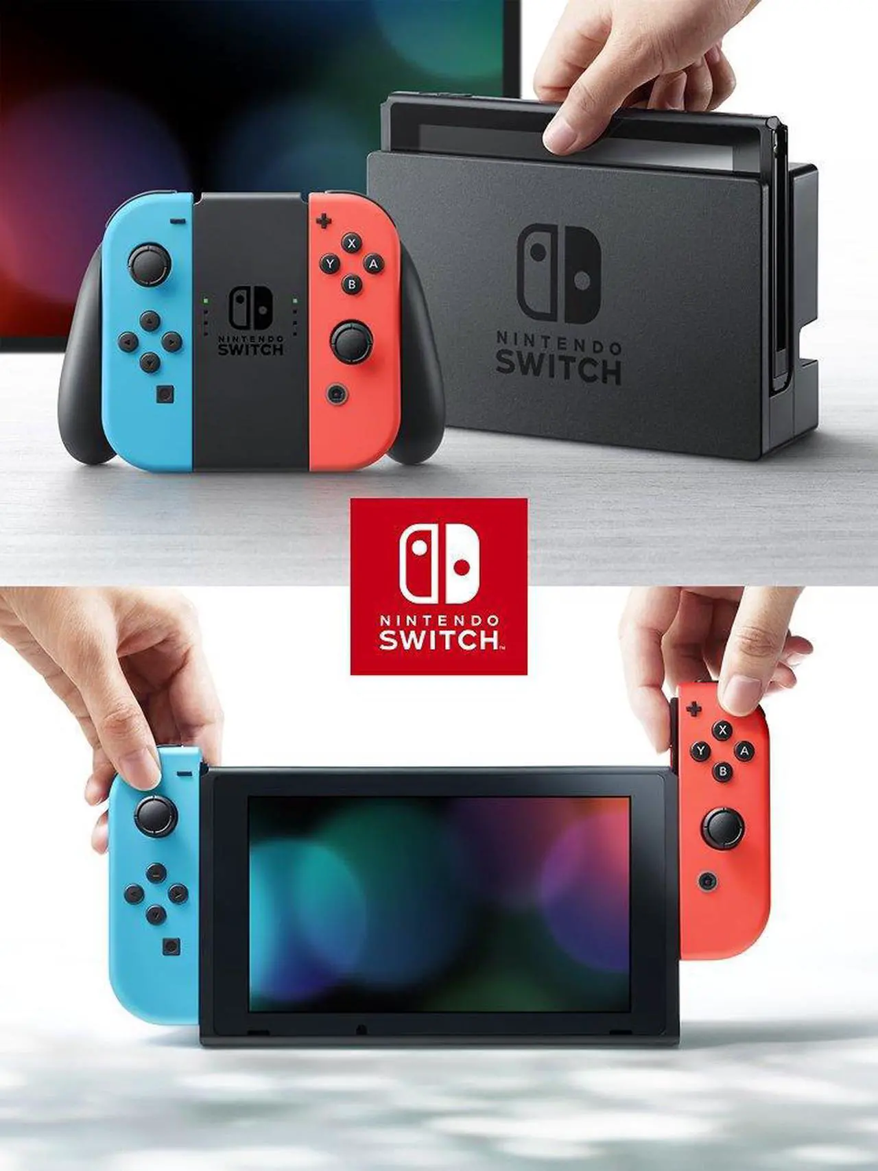 Alt view image 4 of 6 - 2019 New Nintendo Switch Red/Blue Joy-Con Improved Battery Life Console Bundle with The Legend of Zelda: Breath of the Wild Game Disc - 2019 Best Game!