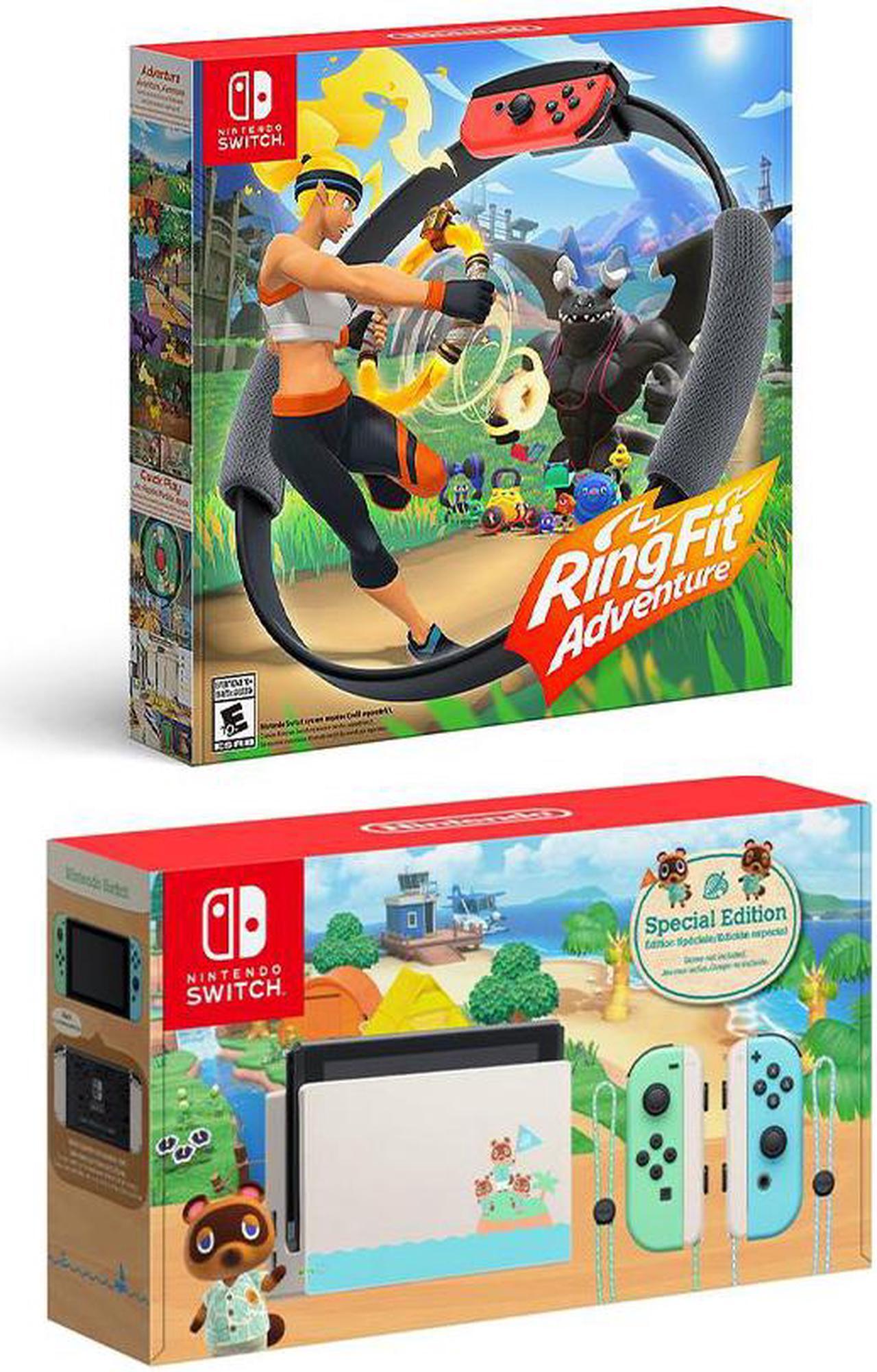 Main image of 2020 New Nintendo Switch Animal Crossing: New Horizons Edition Bundle with Ring Fit Adventure Set: Game, Ring-Con and Leg Strap - Limited Console & Best Fitness Game!