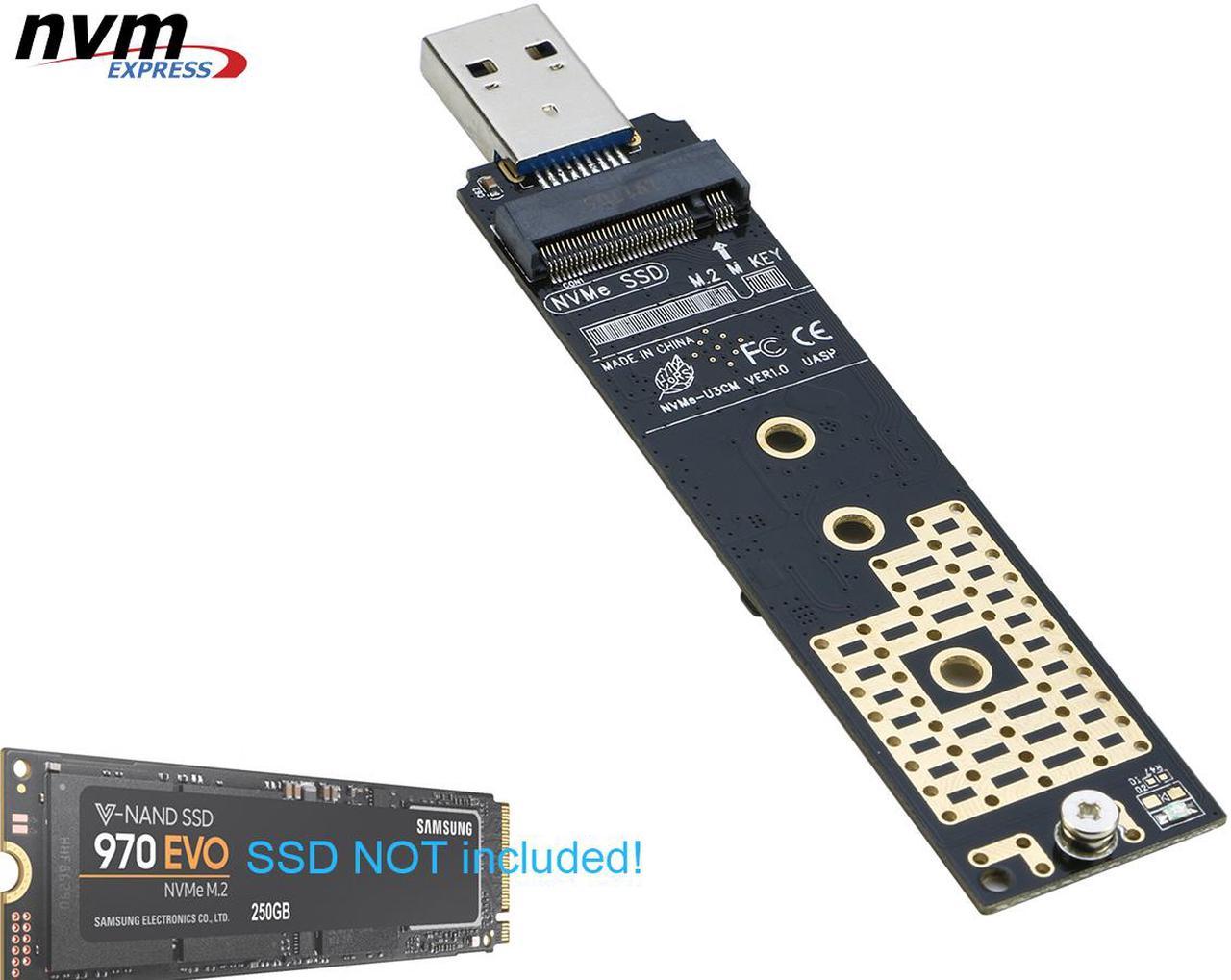 M.2 NVME SSD to USB Adapter Converter Gen2 10Gbps for M Key PCIe NVMe SSD 2280 2260 2242 2230 mm Realtek RTL9210 Chipset