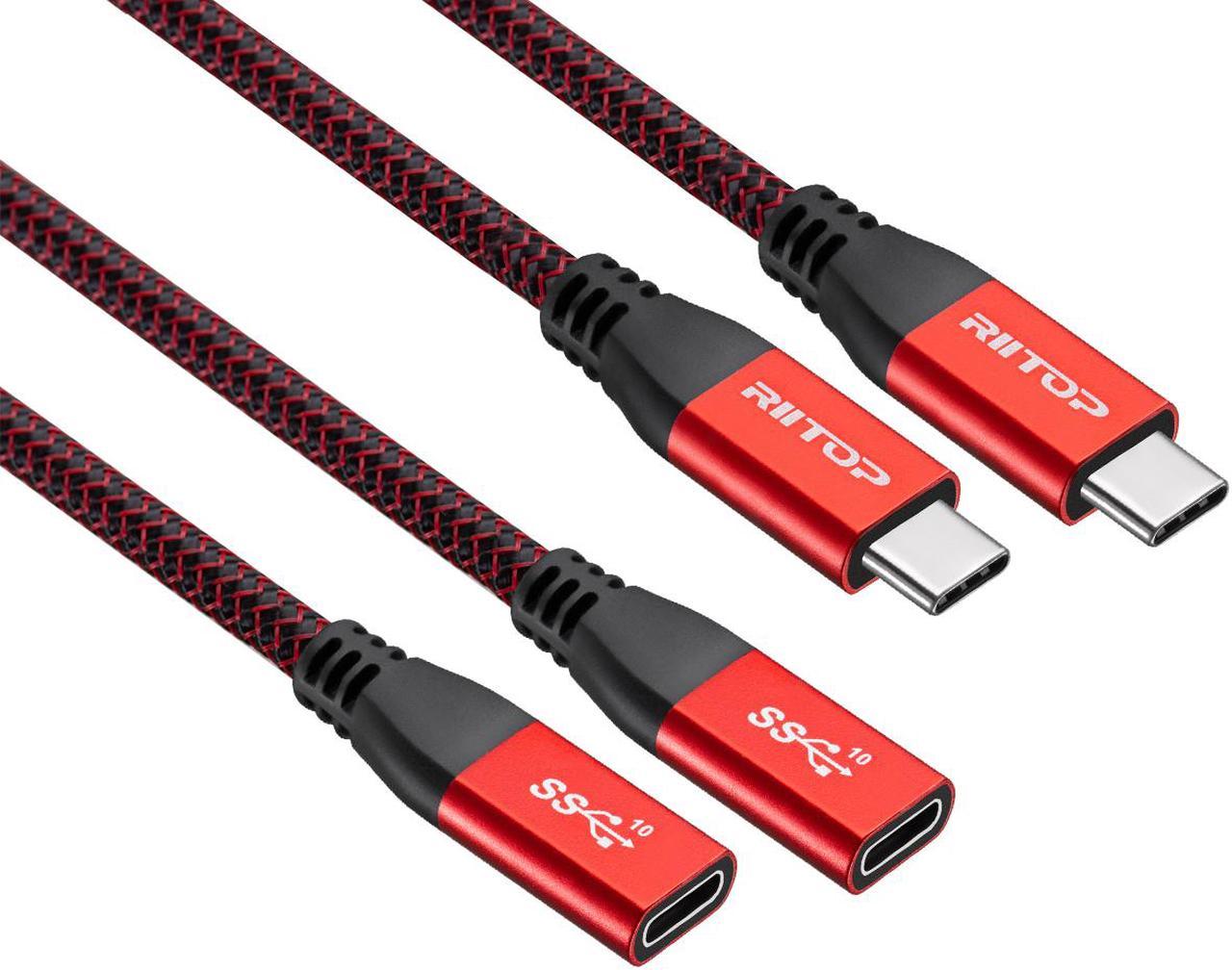 USB Type C Extension Cable 10Gbps Data Transfer, Fast Charge 100W, HD 4K @60Hz Video Output, Braided USB Type C Cord 6ft Male to Female for MacBook Pro 2020, iPad Pro 2020, iPad Air 4, Galaxy S20