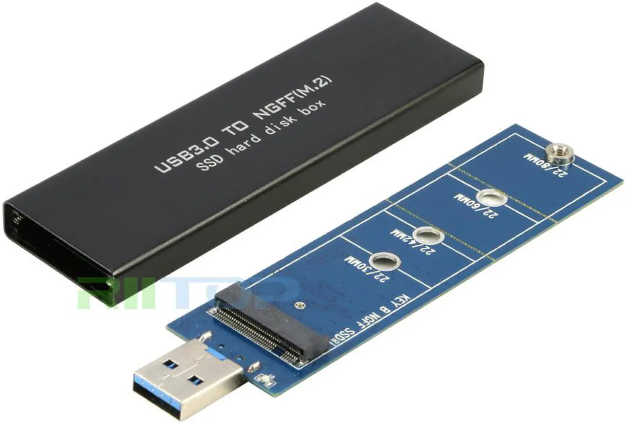 Alt view image 5 of 7 - RIITOP M.2 NGFF SSD to USB Adapter Enclosure Case, Use as Portable SSD, High Performance M.2 External Enclosure, For B Key SATA M.2 NGFF SSD  2230 2242 2260 2280mm