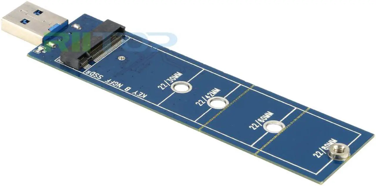 Alt view image 7 of 7 - RIITOP M.2 NGFF SSD to USB Adapter Enclosure Case, Use as Portable SSD, High Performance M.2 External Enclosure, For B Key SATA M.2 NGFF SSD  2230 2242 2260 2280mm
