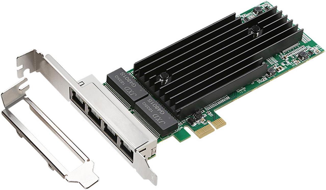 4 Ports 1000Mbps Gigabit PCI-e Express Server Network Adapter Controller Card with Low Profile Bracket - Lan Card Intel 82575 Chipset Quad RJ45 1Gbps