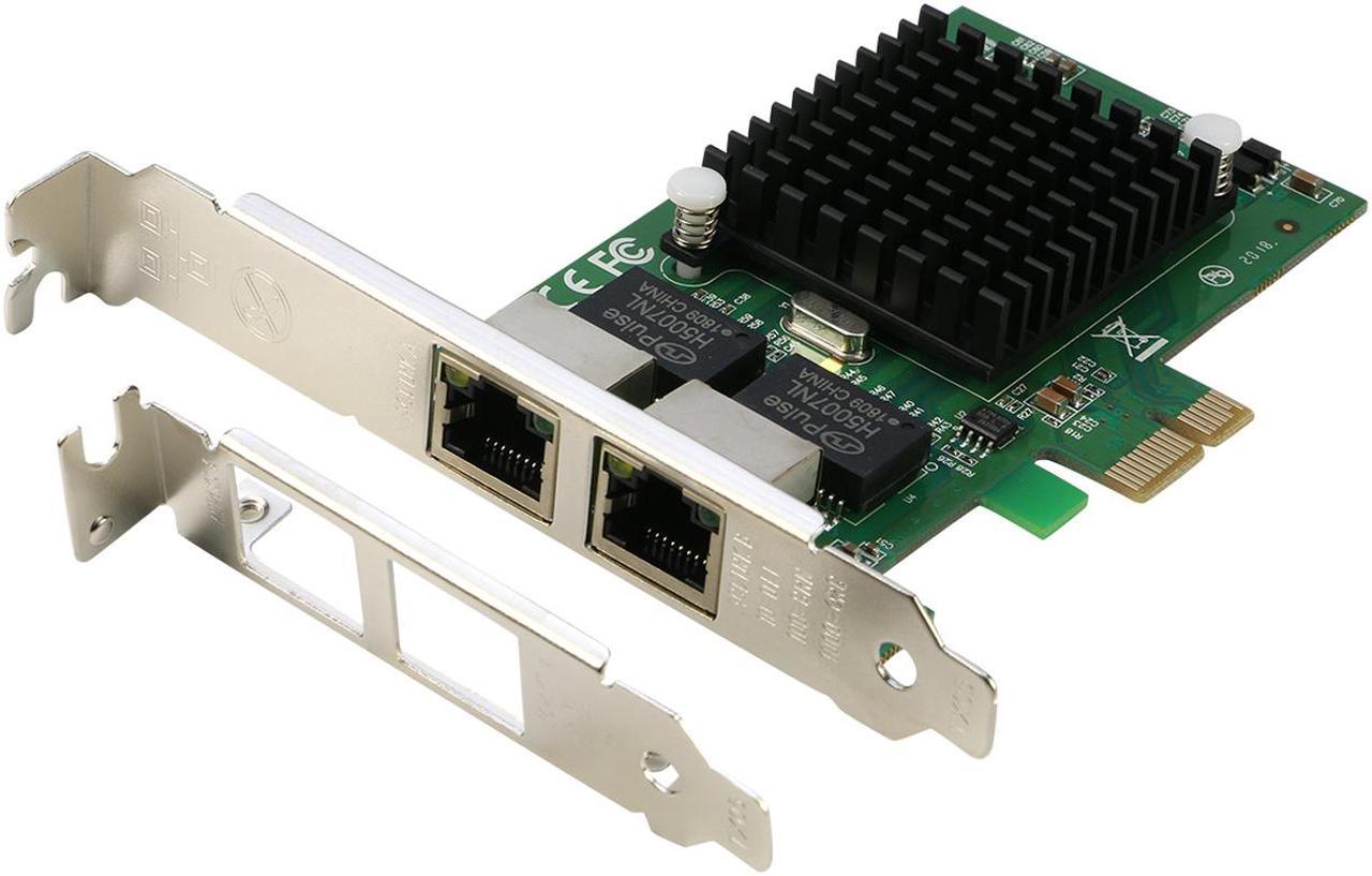 RIITOP 2-Port 1000M PCIe Express Network Adapter Card NIC Intel 82575 Chipset Dual RJ45 PCI Express Gigabit Ethernet Lan Card Come with Low Profile Bracket