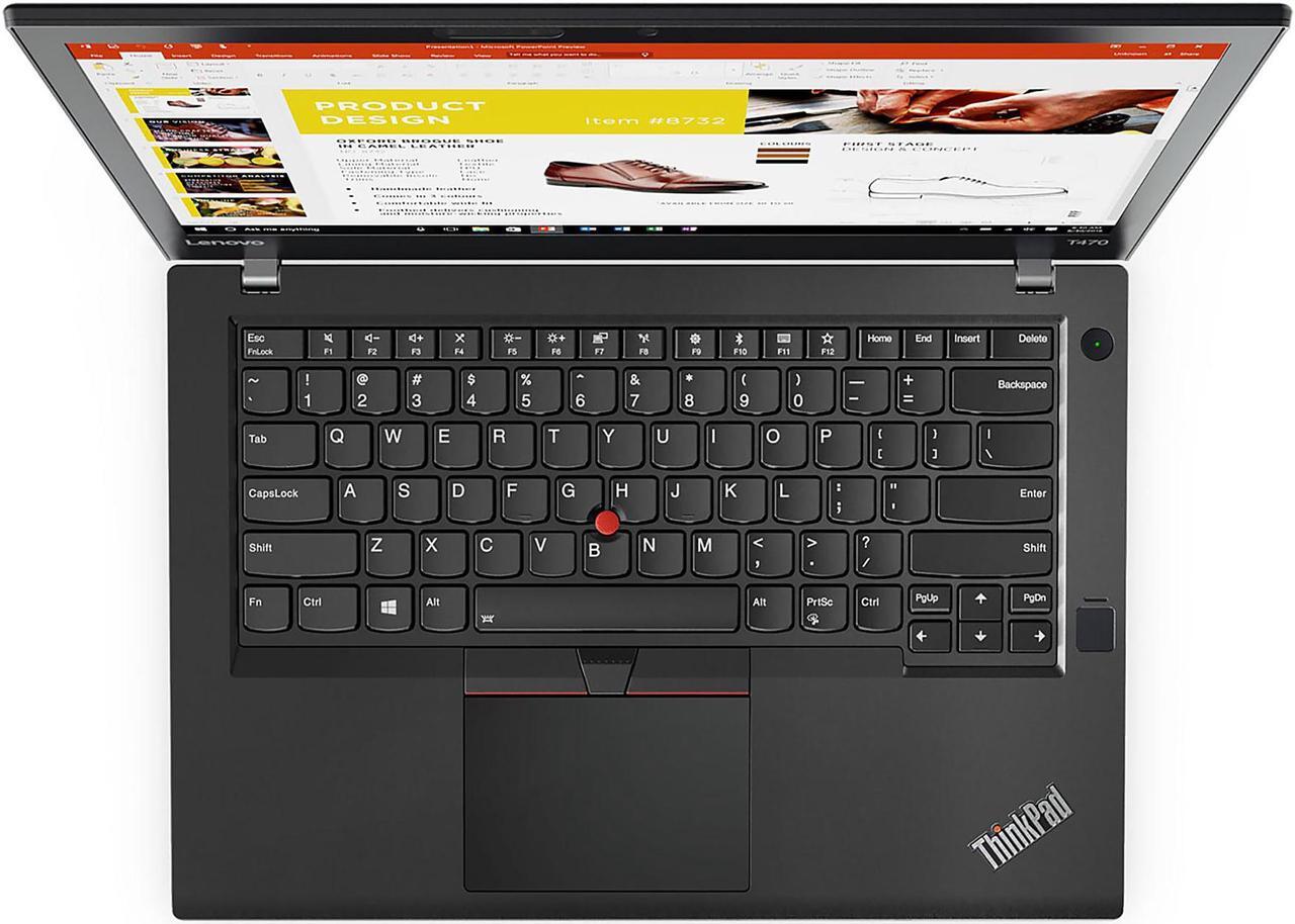 Alt view image 3 of 4 - Lenovo ThinkPad T470, 14" HD Laptop, Intel Core i7-7500U @ 2.70 GHz, 8GB DDR4, NEW 128GB SSD, Bluetooth, Webcam, Microsoft Windows 10 Home 64-bit