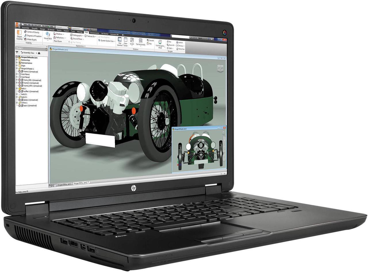 Alt view image 3 of 4 - HP ZBook 17 G2, 17.3" HD+ Laptop, Intel Core i7-4810MQ @ 2.80 GHz, 16GB DDR4, 1TB HDD, DVD-RW, Bluetooth, Webcam, Microsoft Windows 10 Home 64-bit