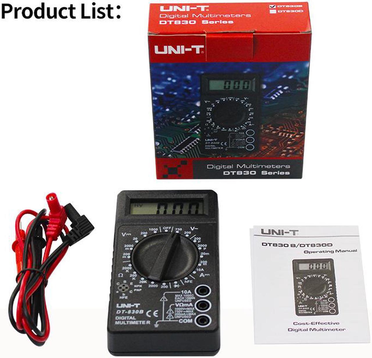 Alt view image 3 of 3 - UNI-T DT830B Digital Multimeter CE 1999 Count Electric AC DC Current Voltage Meter Resistance Transistor Dide Ohm Tester