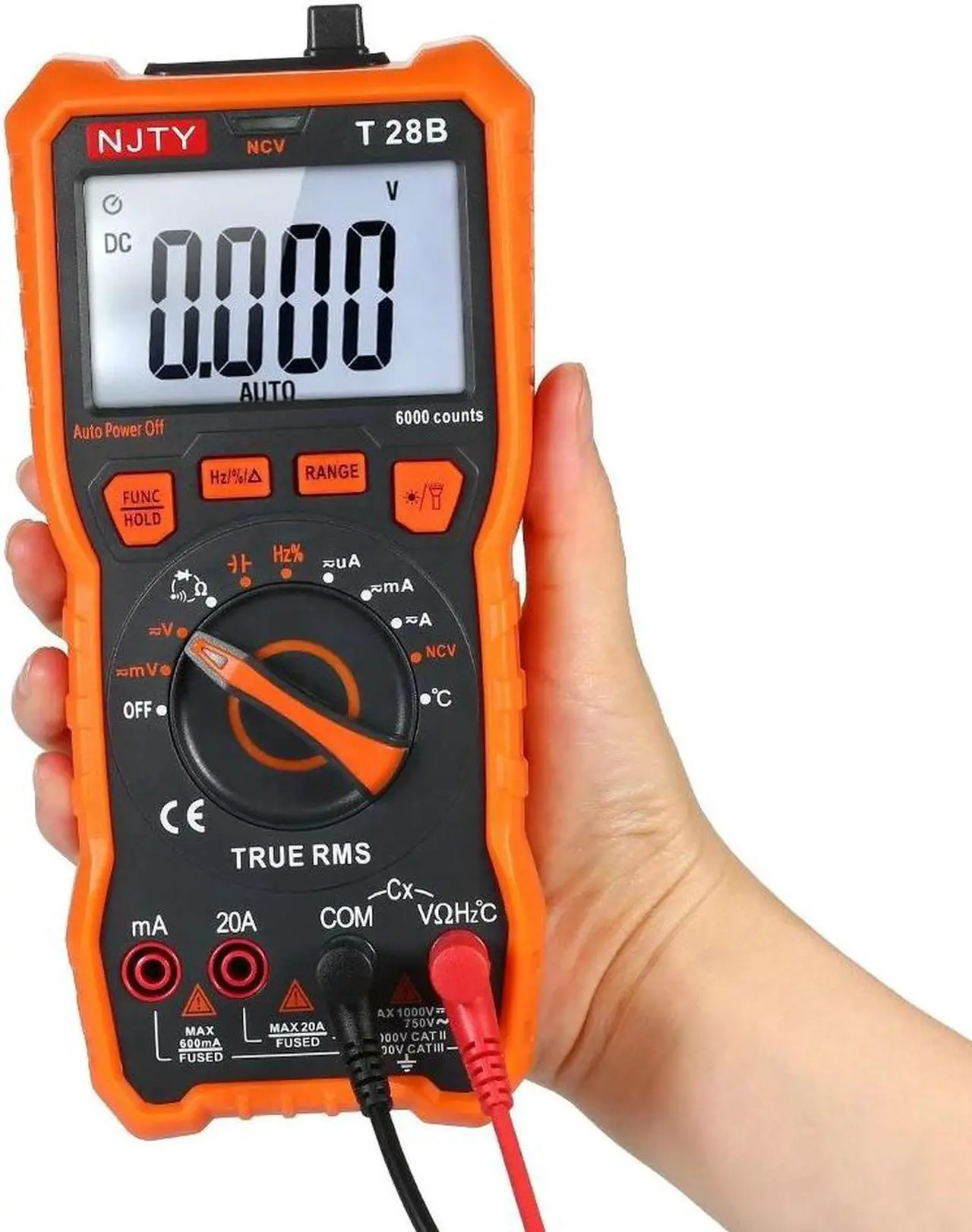 Alt view image 6 of 7 - NJTY T28B Digital Multimeter 6000 Counts Auto Range Non Contact Multi Meter