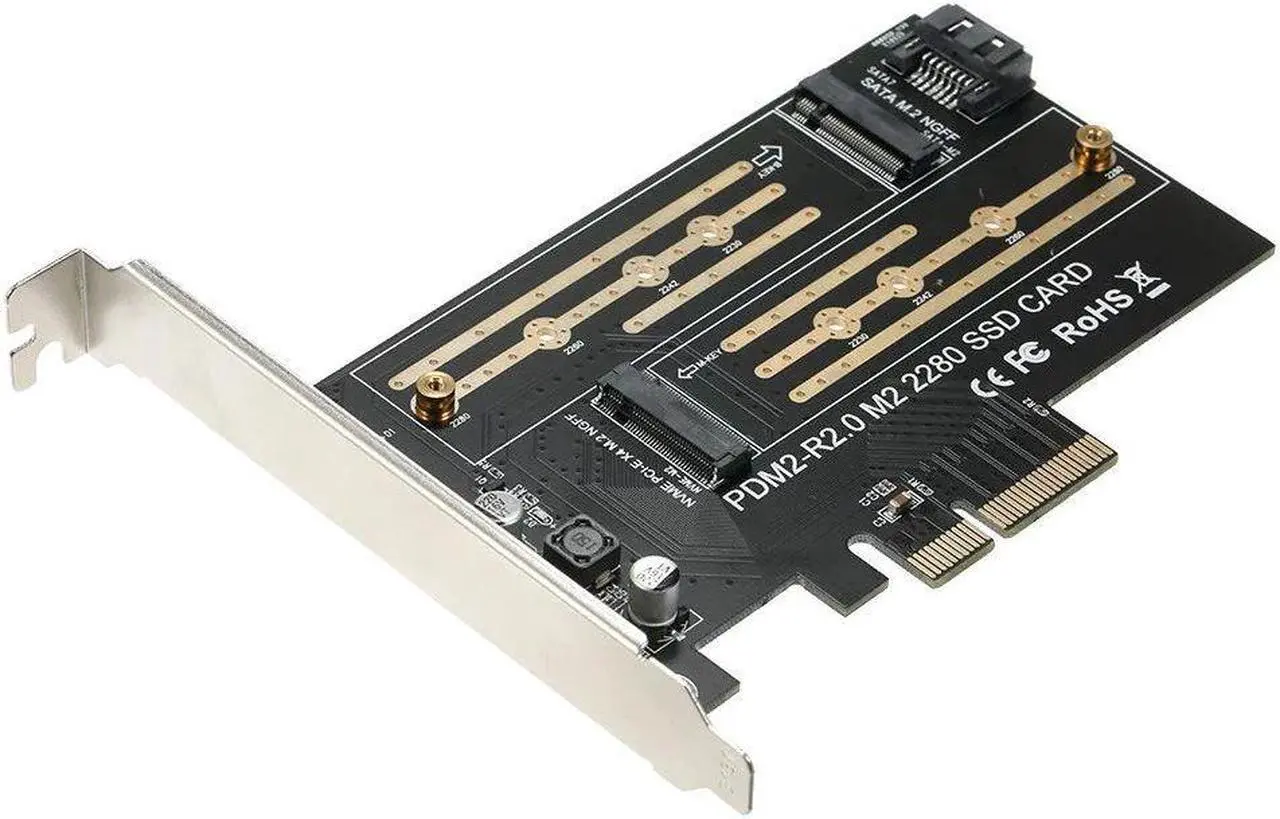 Main image of M.2 NVME to PCI-E X4 Expansion Card SSD Adapter Card with M.2 M-key B-key Interfaces Support NVME SATA Dual Protocol