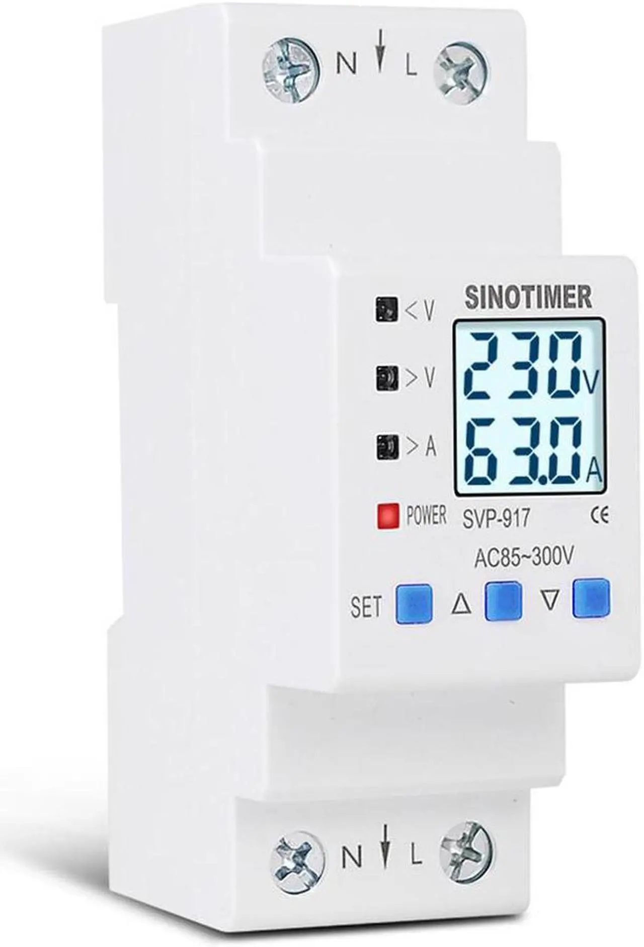 Alt view image 2 of 6 - 85-300V 80A Adjustable Over And Under Voltage Protective Energy Meter Cycle Switch Timer Delay Control Over Current Protection