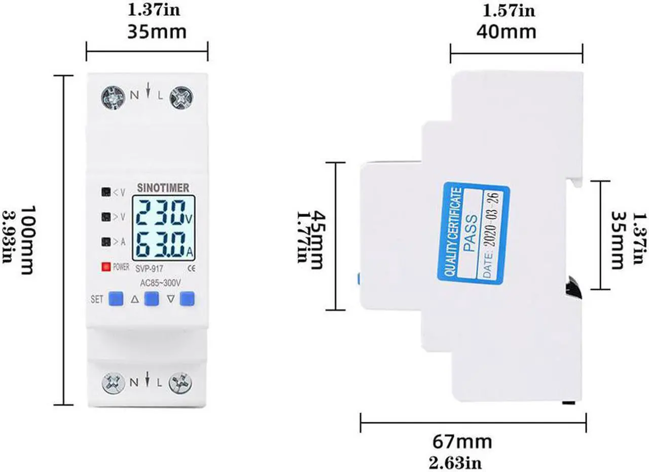 Alt view image 6 of 6 - 85-300V 80A Adjustable Over And Under Voltage Protective Energy Meter Cycle Switch Timer Delay Control Over Current Protection