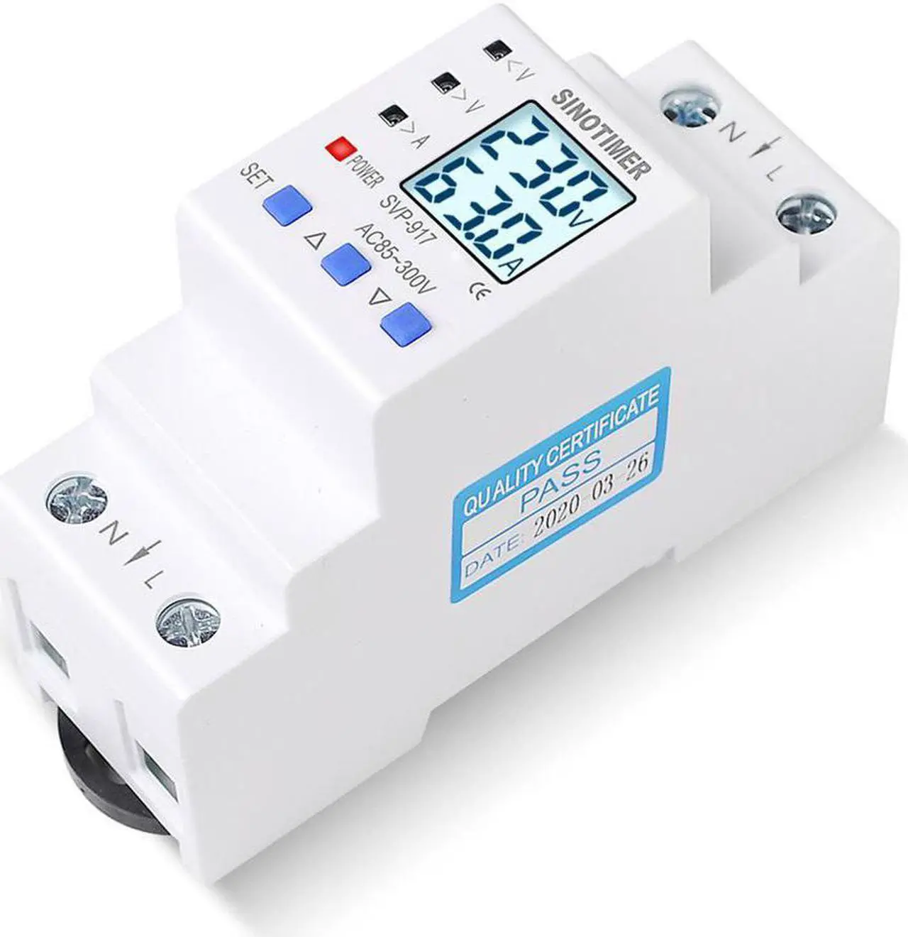 Alt view image 5 of 6 - 85-300V 80A Adjustable Over And Under Voltage Protective Energy Meter Cycle Switch Timer Delay Control Over Current Protection