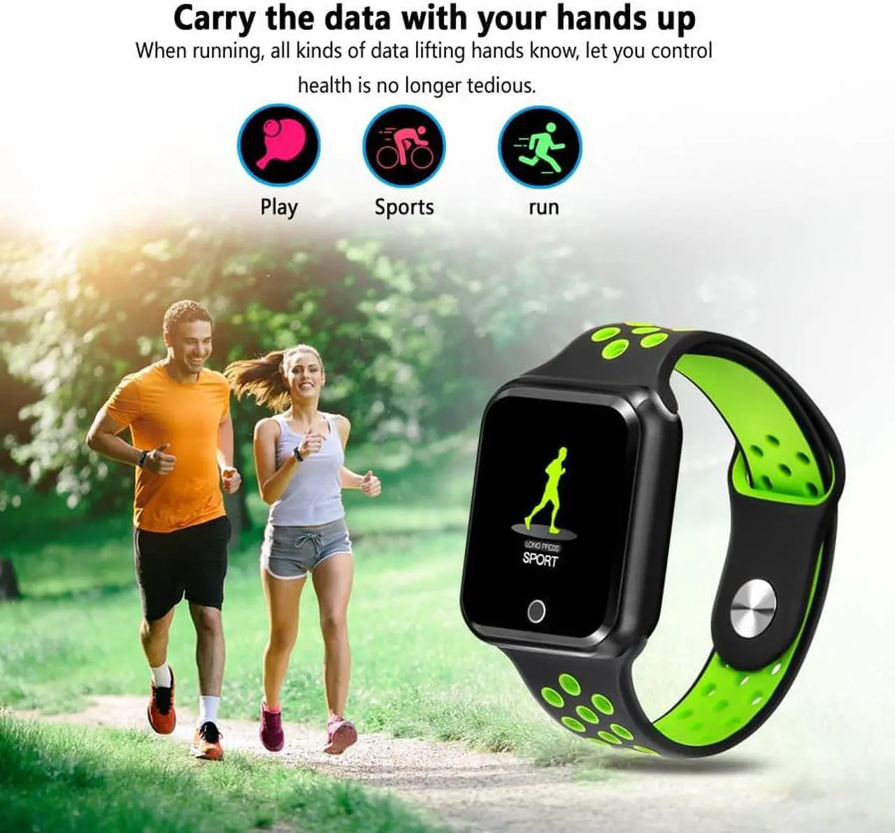 Alt view image 5 of 7 - S226 Smart Watches Watch IP67 Waterproof band Heart Rate Blood Pressure Bluetooth Sport Smartwatch for iPhone apple Android IOS (Black)
