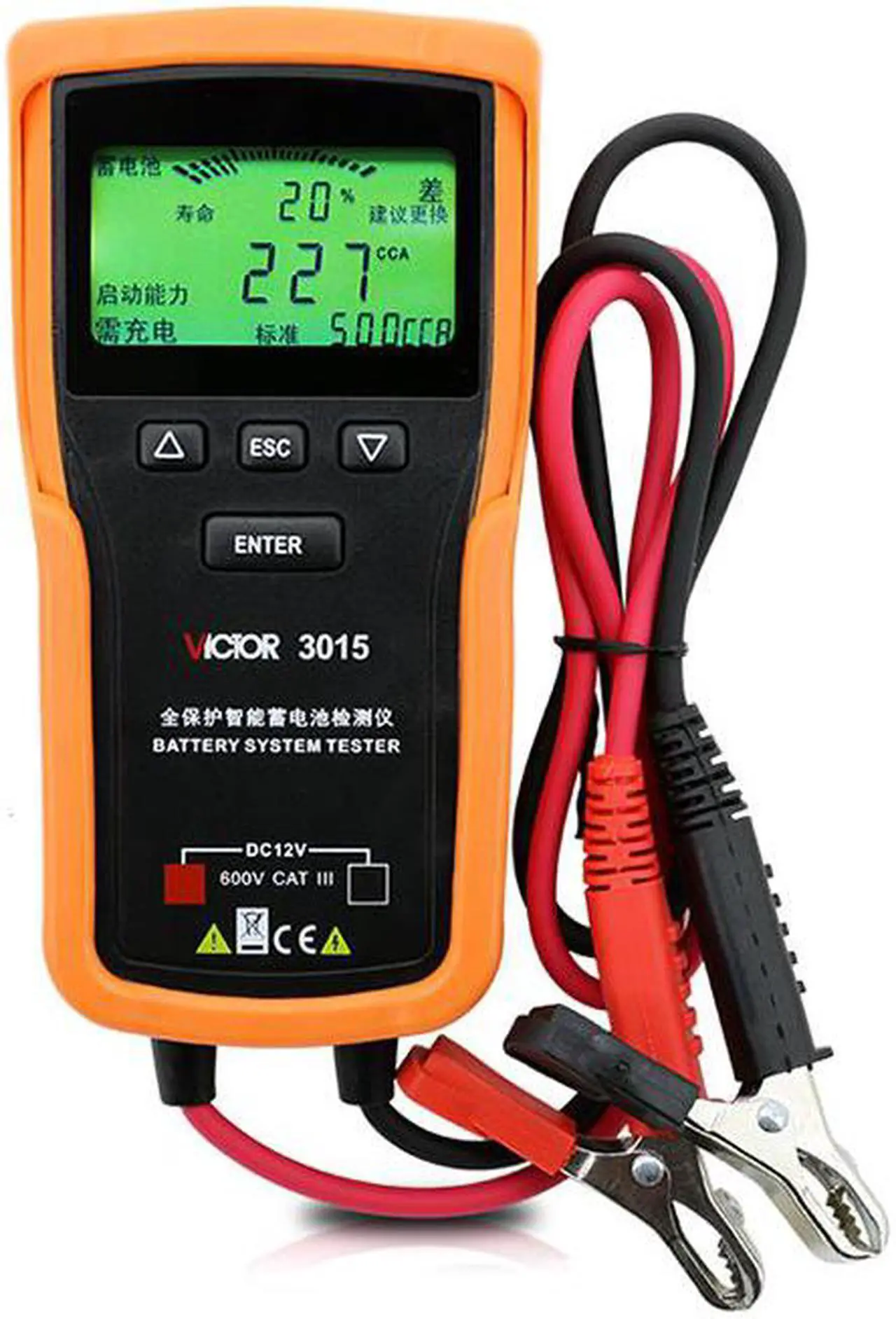 Main image of Digital Car Battery Detector 12V Battery Voltage Capacity Tester Analyzer Test Equipment VC3015