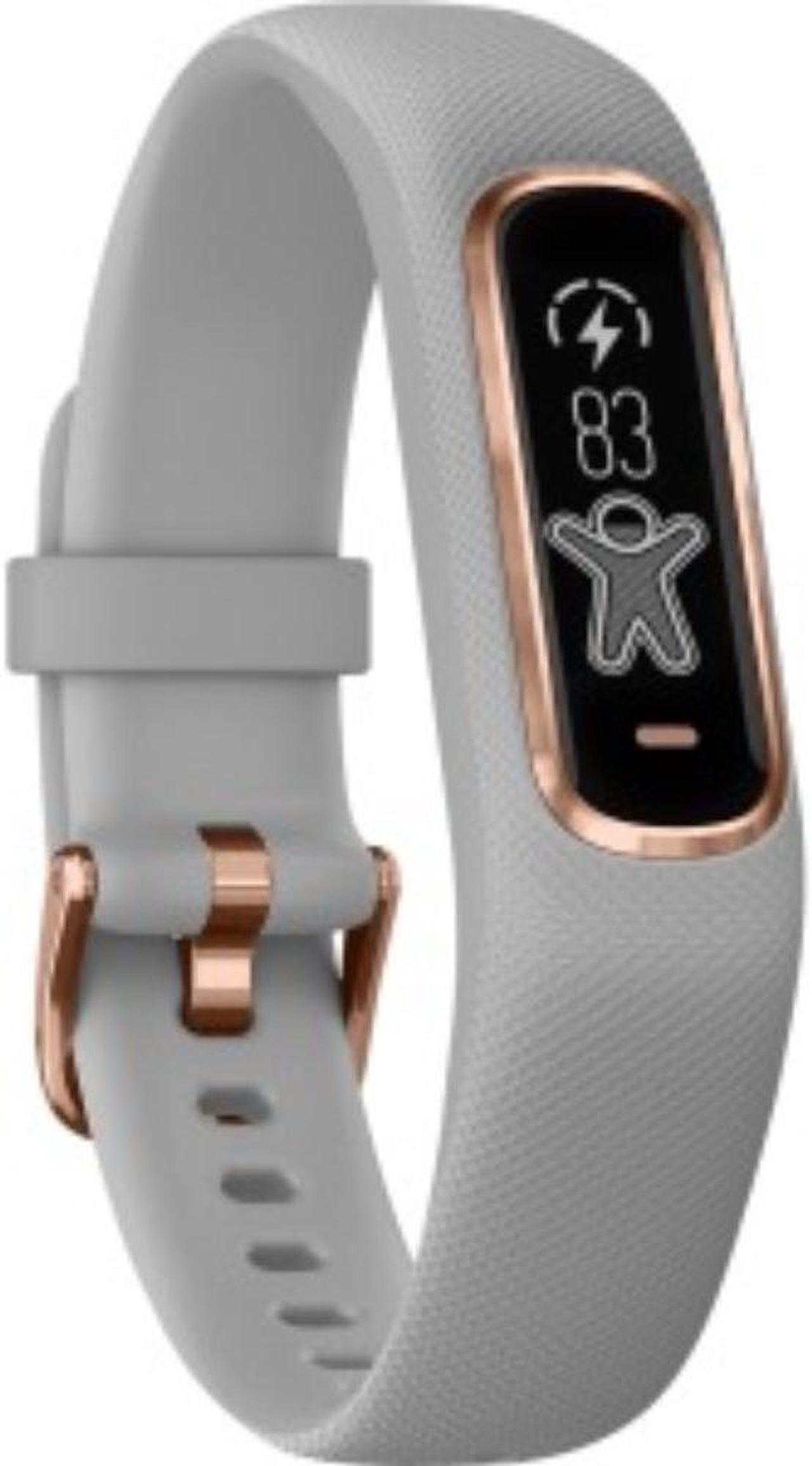 Alt view image 16 of 20 - Garmin Vivosmart 4 Gray with Rose Gold Hardware Small/Medium Size (010-01995-12)