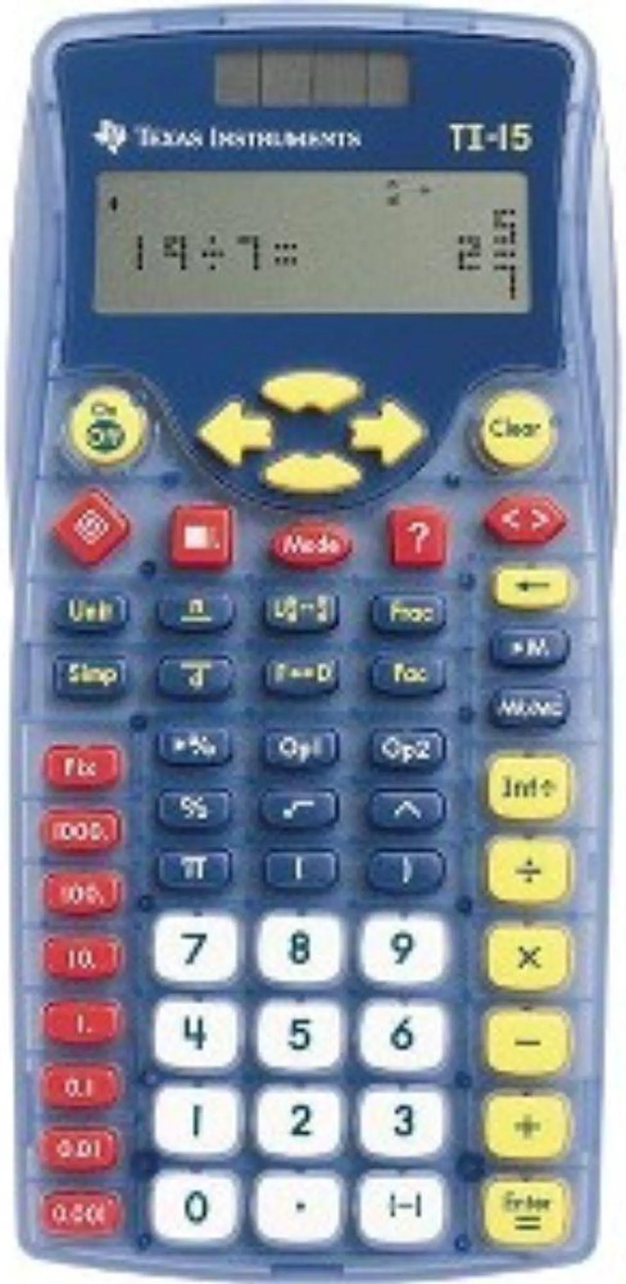 Alt view image 4 of 10 - Texas Instruments TI-15 Explorer Elementary Calculator - Light Blue, Blue