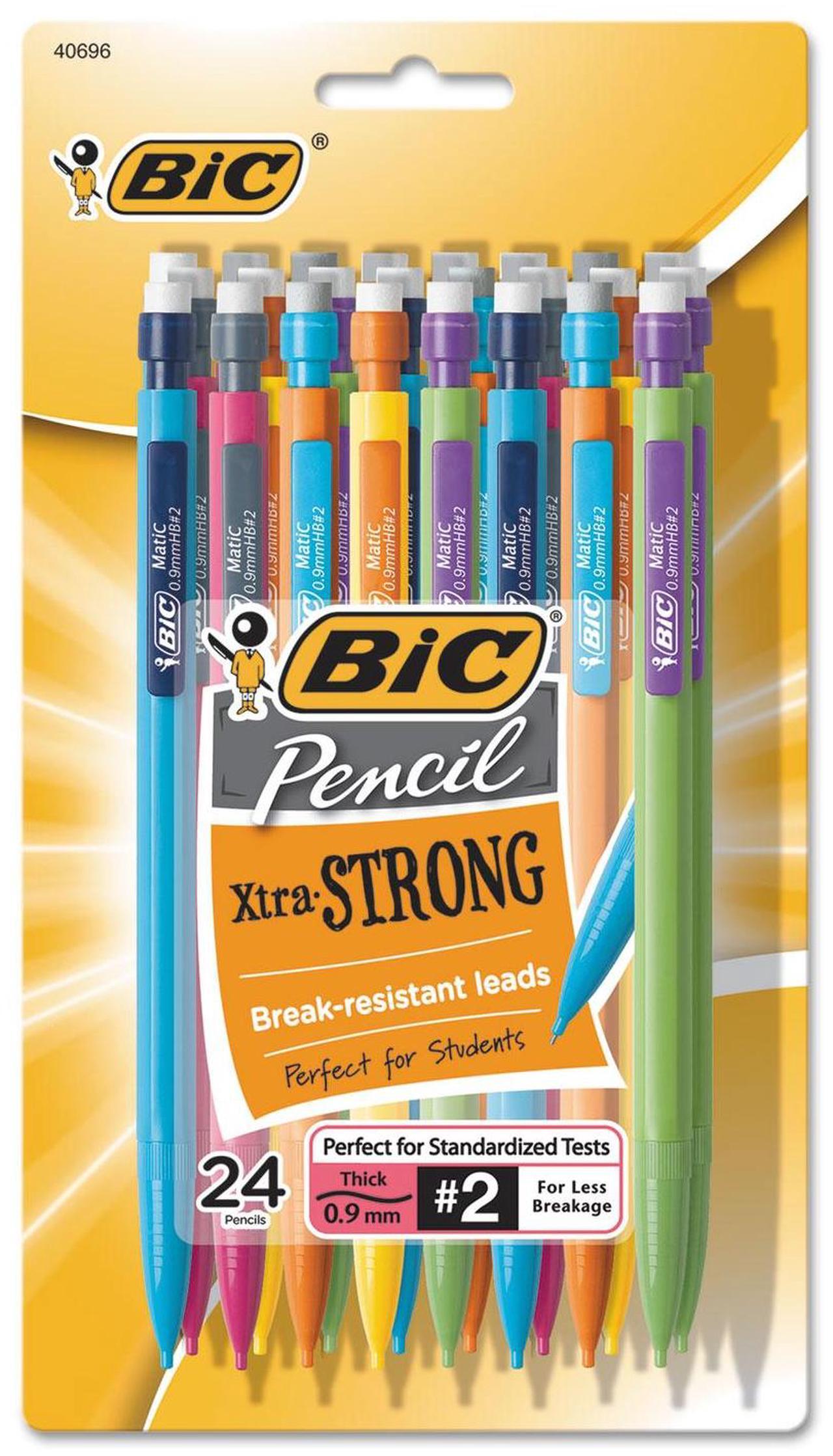 Alt view image 19 of 20 - BIC MPLWP241 Mechanical Pencil With Pocket Clip #2 Pencil Grade - 0.9 mm - Assorted Lead - Assorted Barrel - 24 / Pack