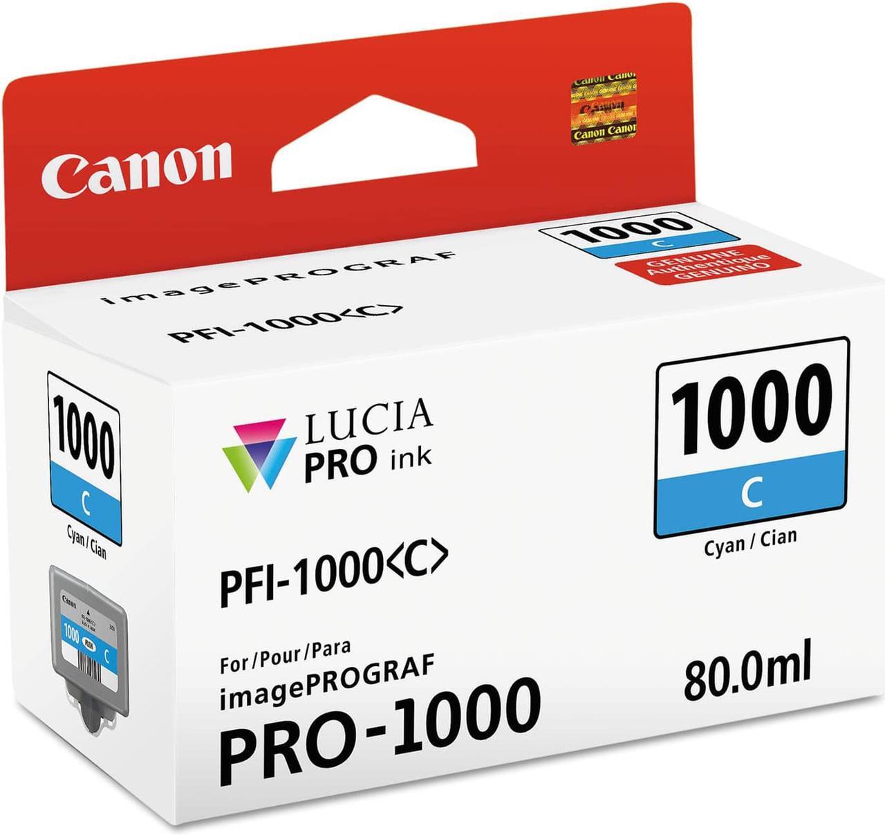 Alt view image 2 of 4 - Canon PFI-1000 C Cyan LUCIA PRO ink for imagePROGRAF PRO-1000 #0547C002
