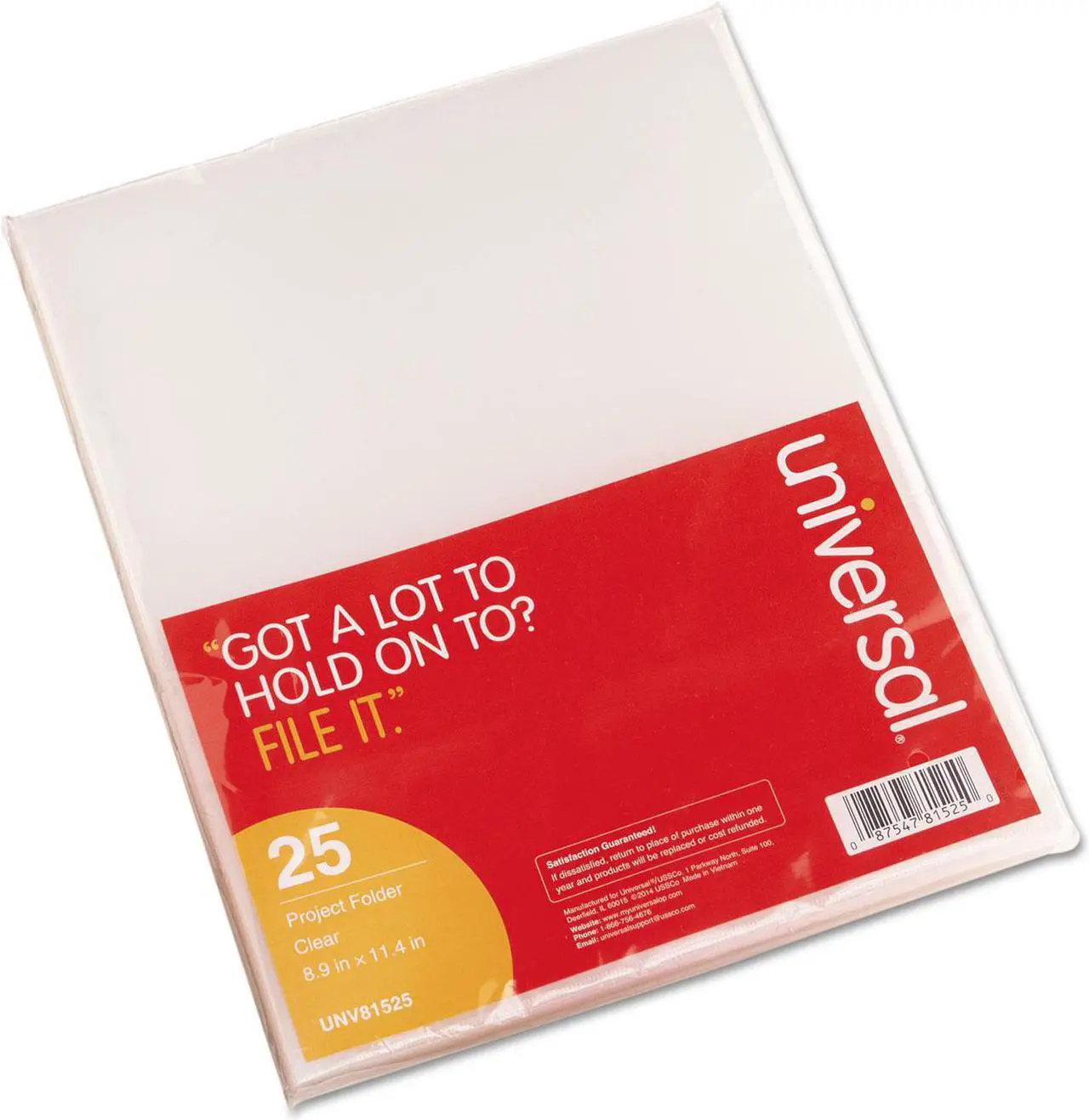 Alt view image 2 of 2 - Project Folders, Jacket, Poly, Letter, Clear, 25/Pack